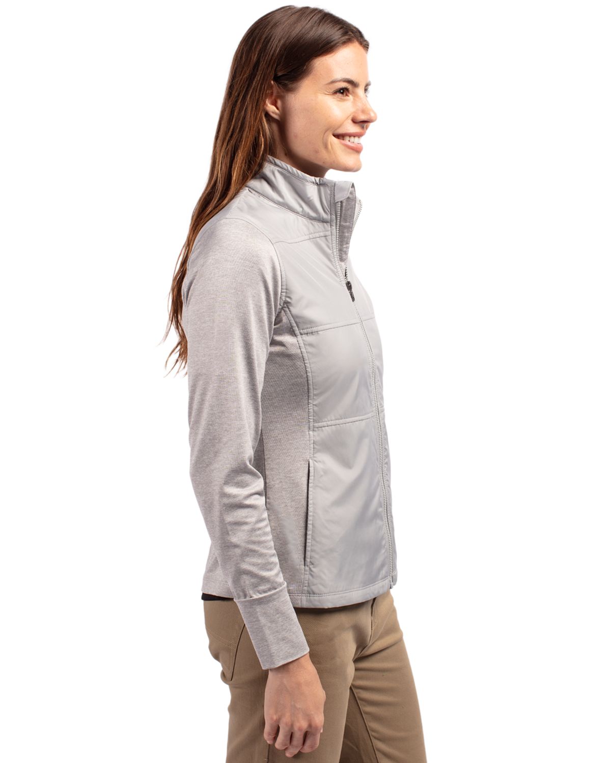 Cutter & Buck Stealth Recycled Hybrid Quilted Womens Windbreaker Jacket 63