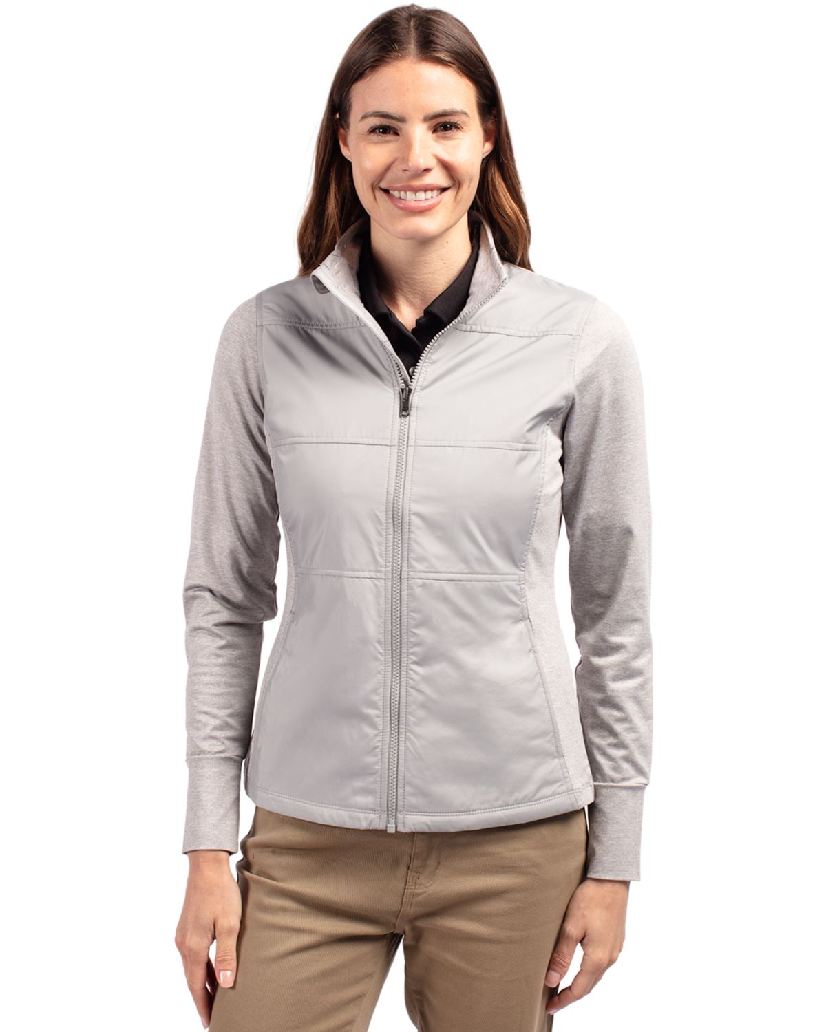 Cutter & Buck Stealth Recycled Hybrid Quilted Womens Windbreaker Jacket 62