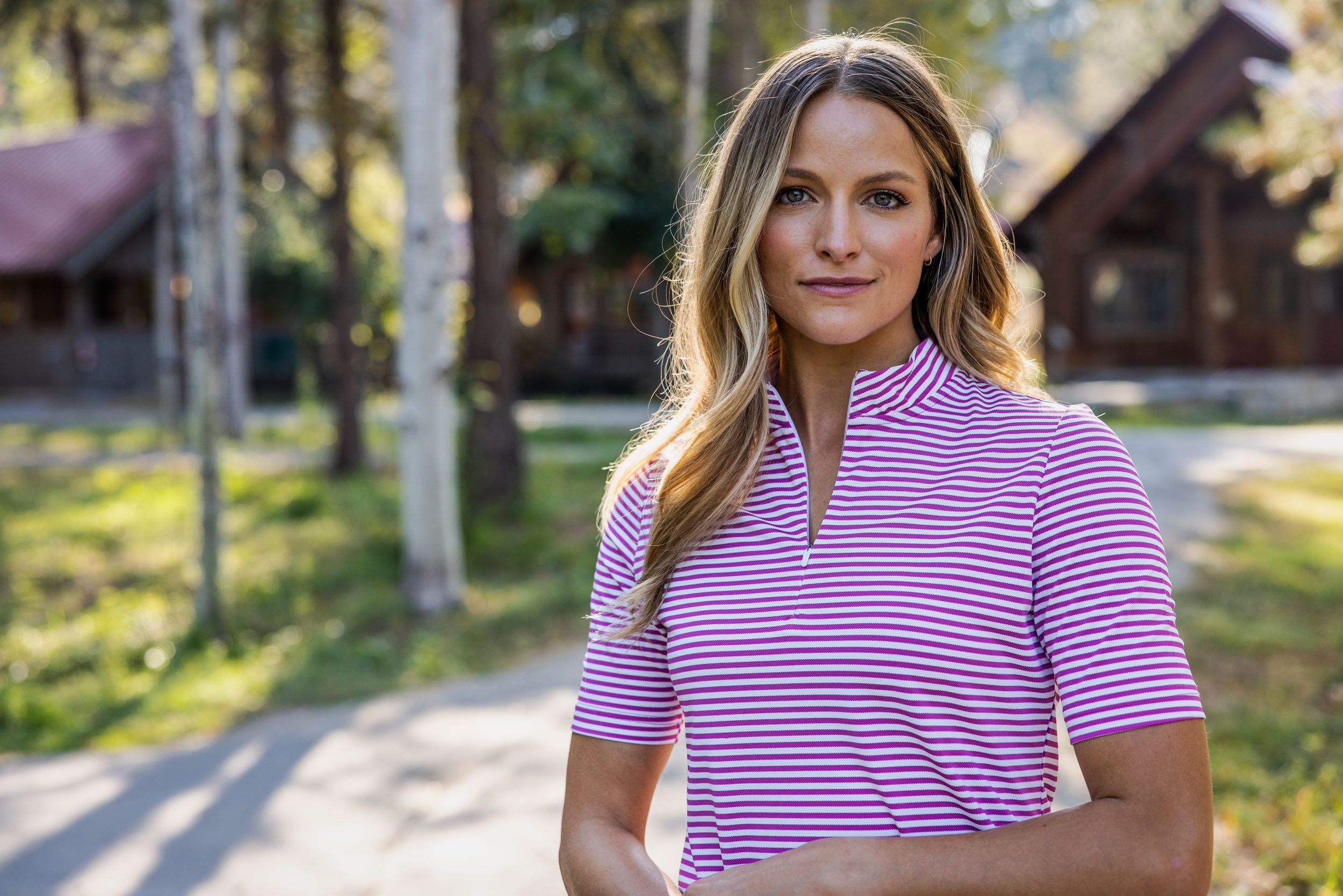 Cutter & Buck Virtue Recycled Stripe Featherlight Pique Womens Half Zip