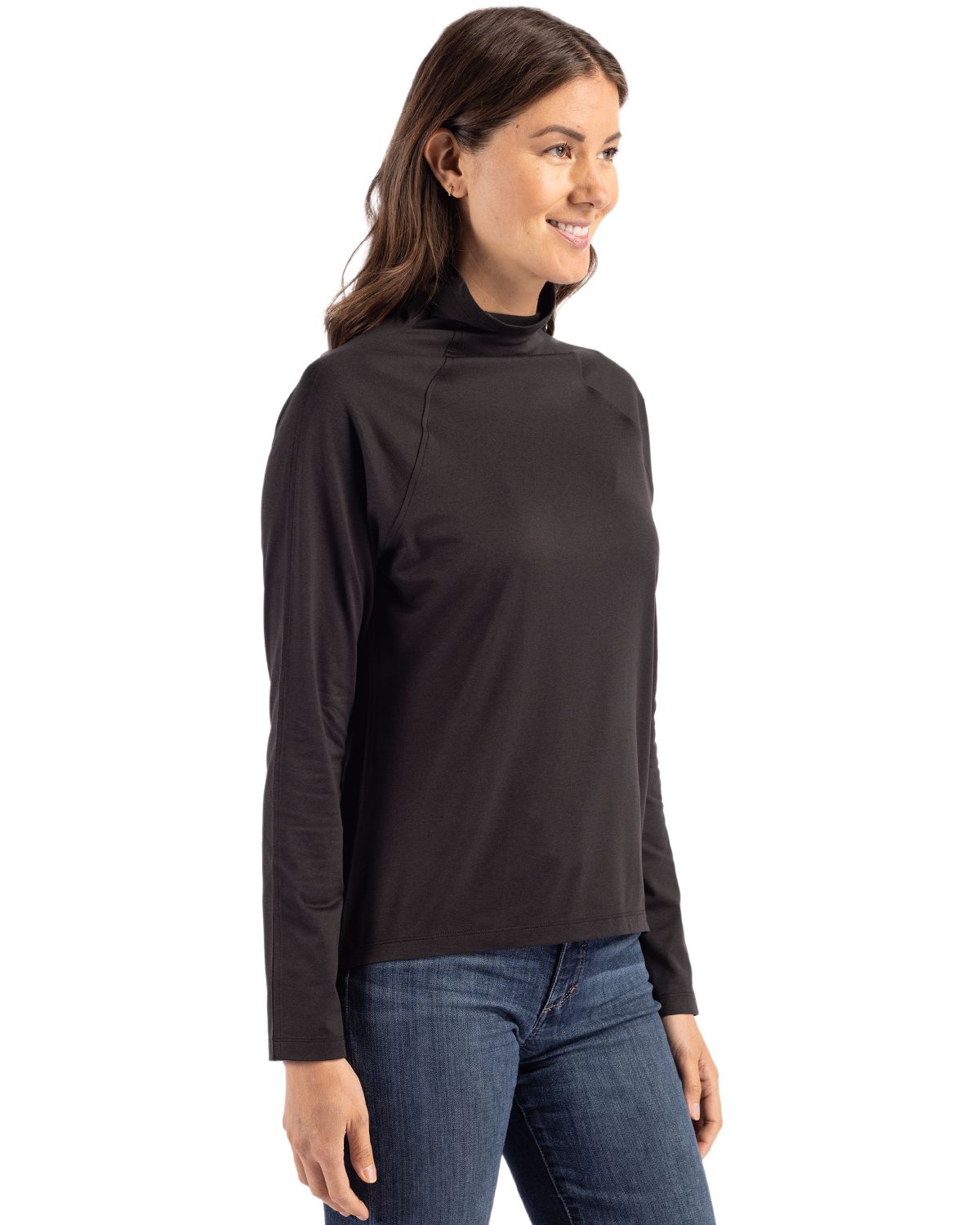 Cutter & Buck Coastline Recycled Double Peached Womens Funnel Neck Pullover 82