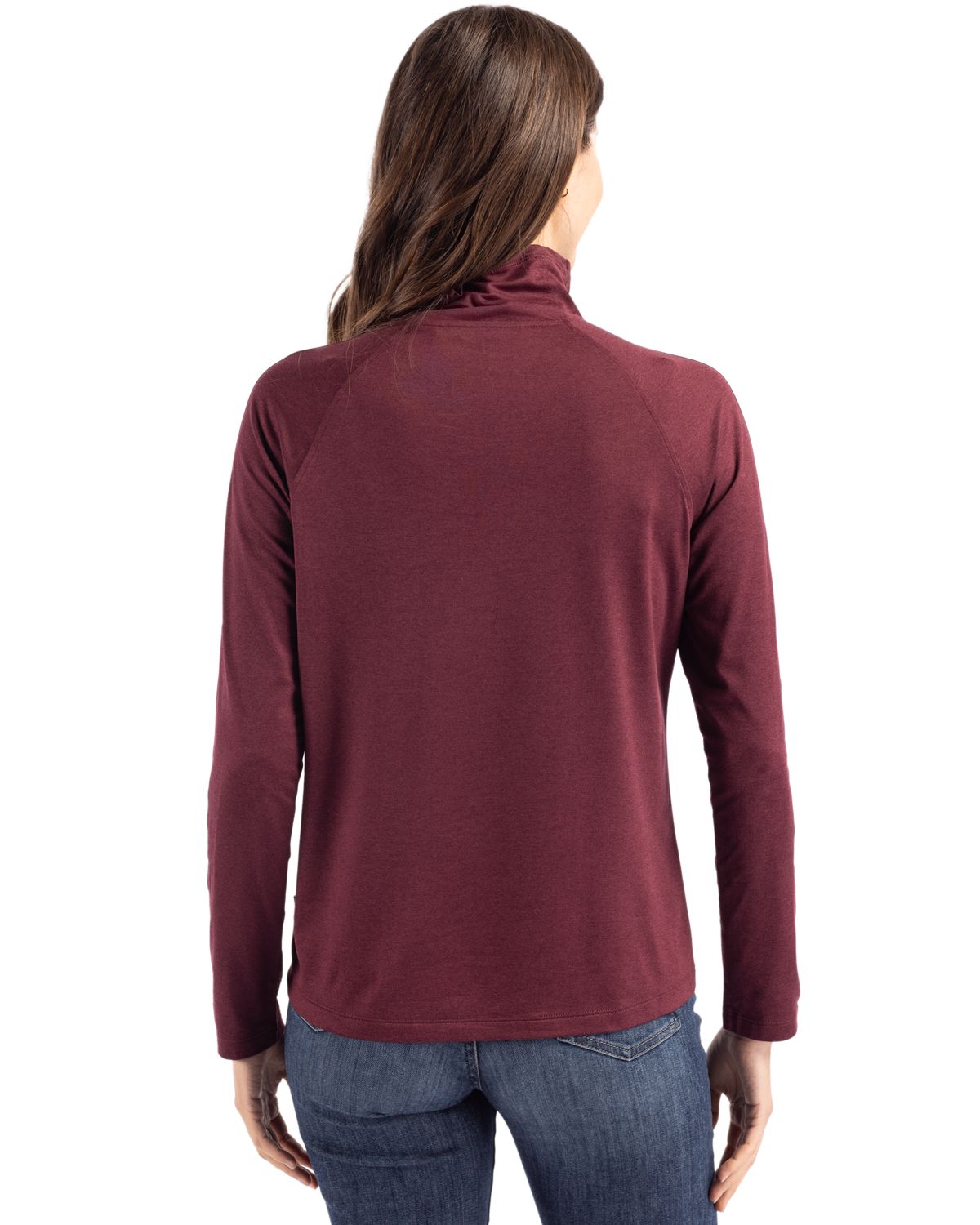 Cutter & Buck Coastline Recycled Double Peached Womens Funnel Neck Pullover 98