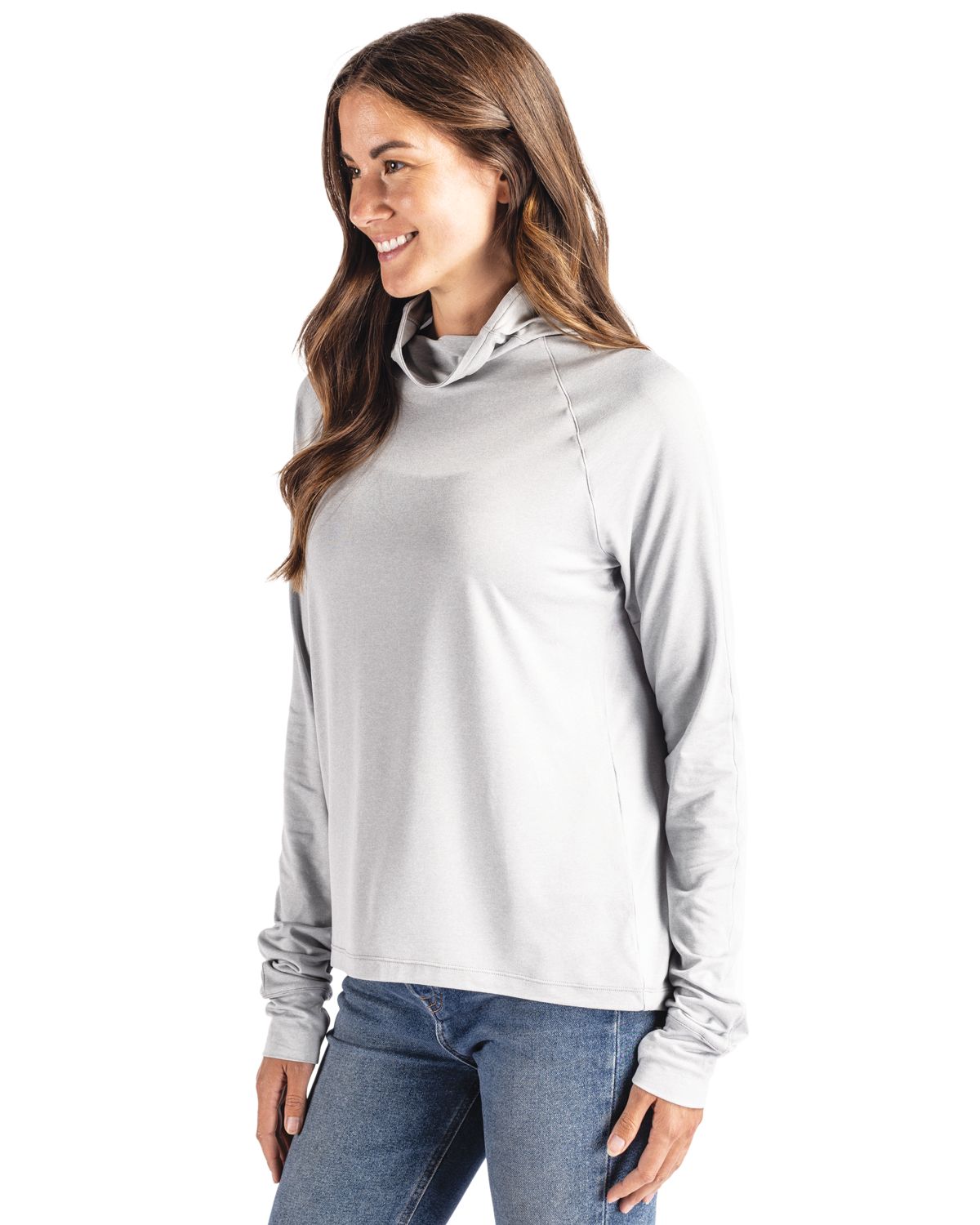 Cutter & Buck Coastline Recycled Double Peached Womens Funnel Neck Pullover 77