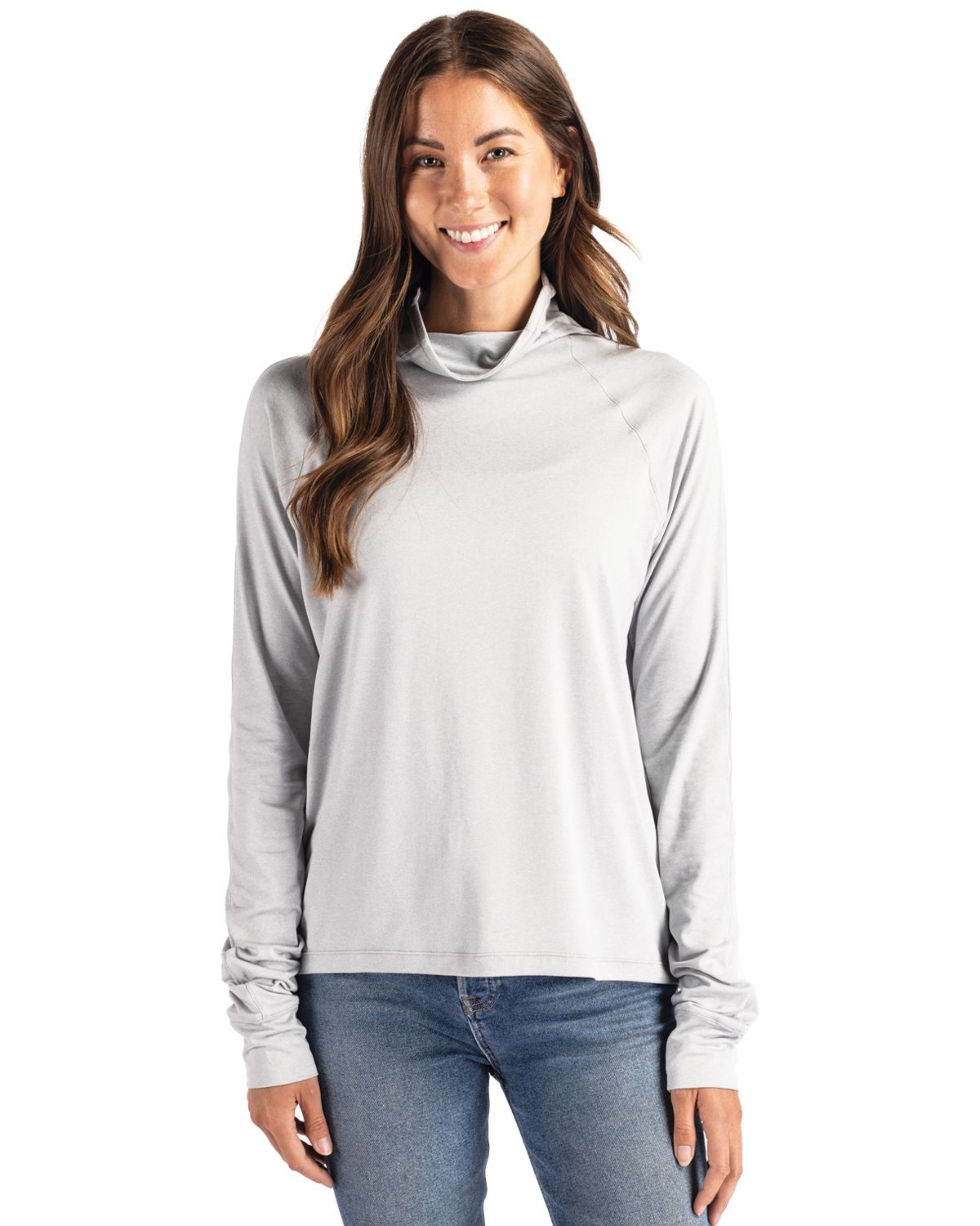 Cutter & Buck Coastline Recycled Double Peached Womens Funnel Neck Pullover 57