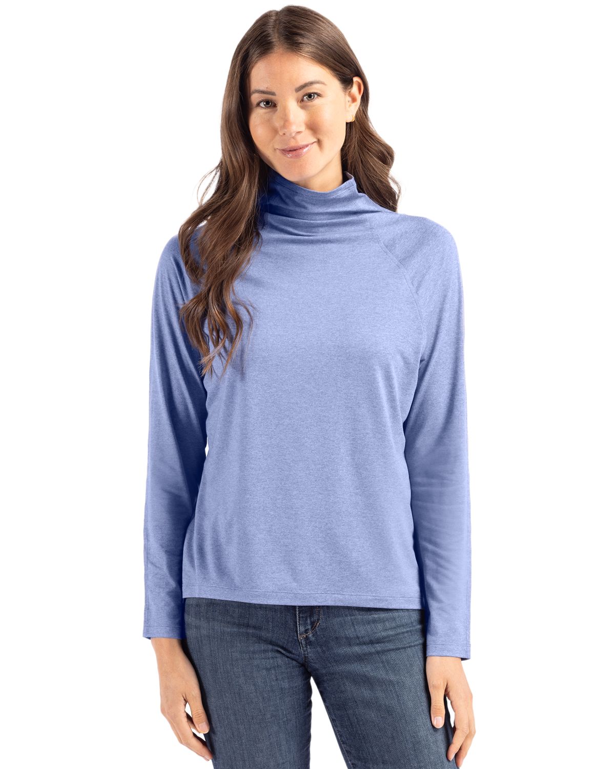 Cutter & Buck Coastline Recycled Double Peached Womens Funnel Neck Pullover 103