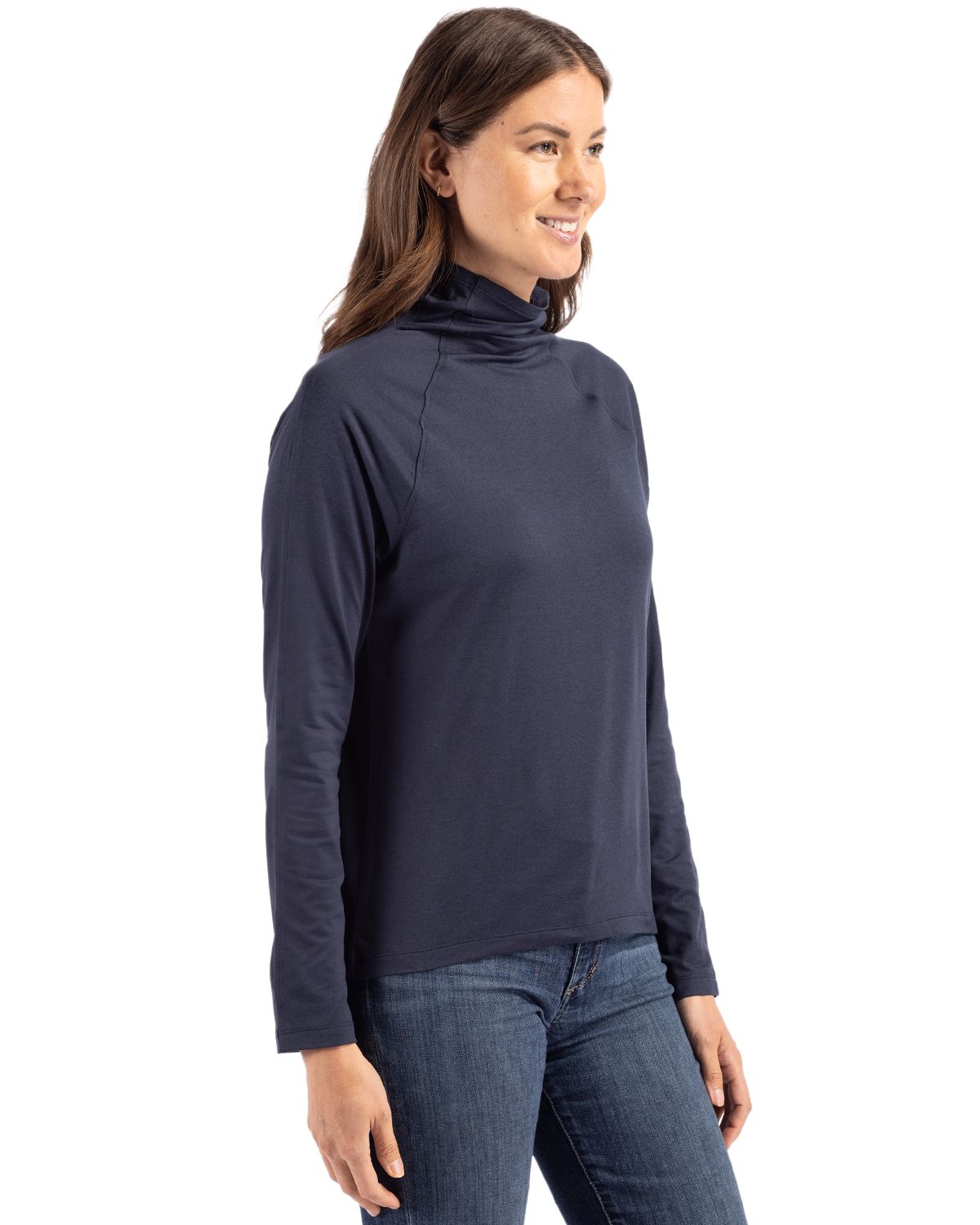Cutter & Buck Coastline Recycled Double Peached Womens Funnel Neck Pullover 83