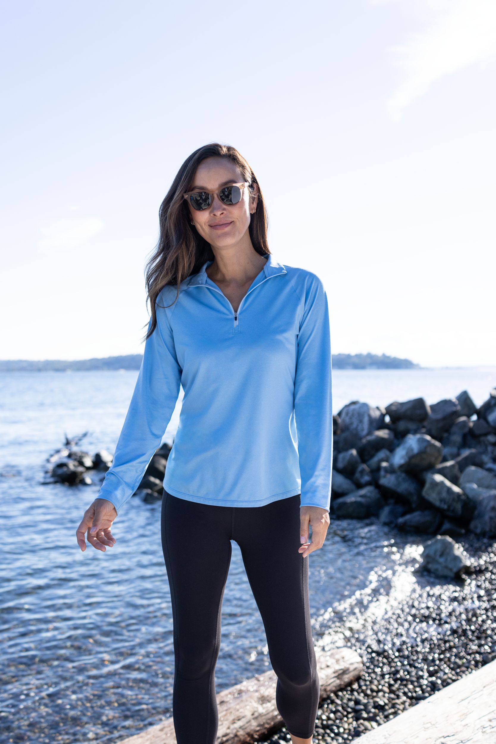 Cutter & Buck Coastline Recycled Double Peached Womens Quarter Zip Pullover