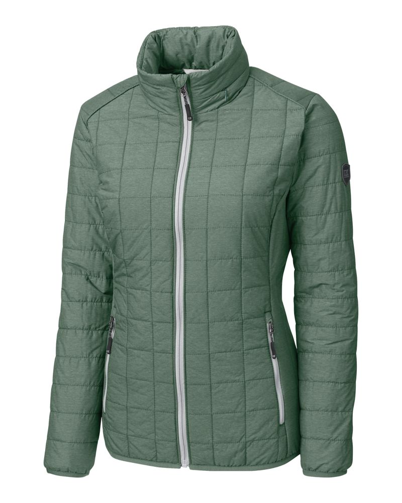 Cutter & Buck Rainier Recycled Insulated Puffer Womens Full Zip Jacket 208