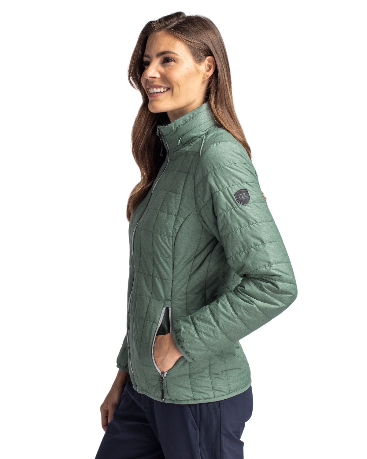 Cutter & Buck Rainier Recycled Insulated Puffer Womens Full Zip Jacket 40