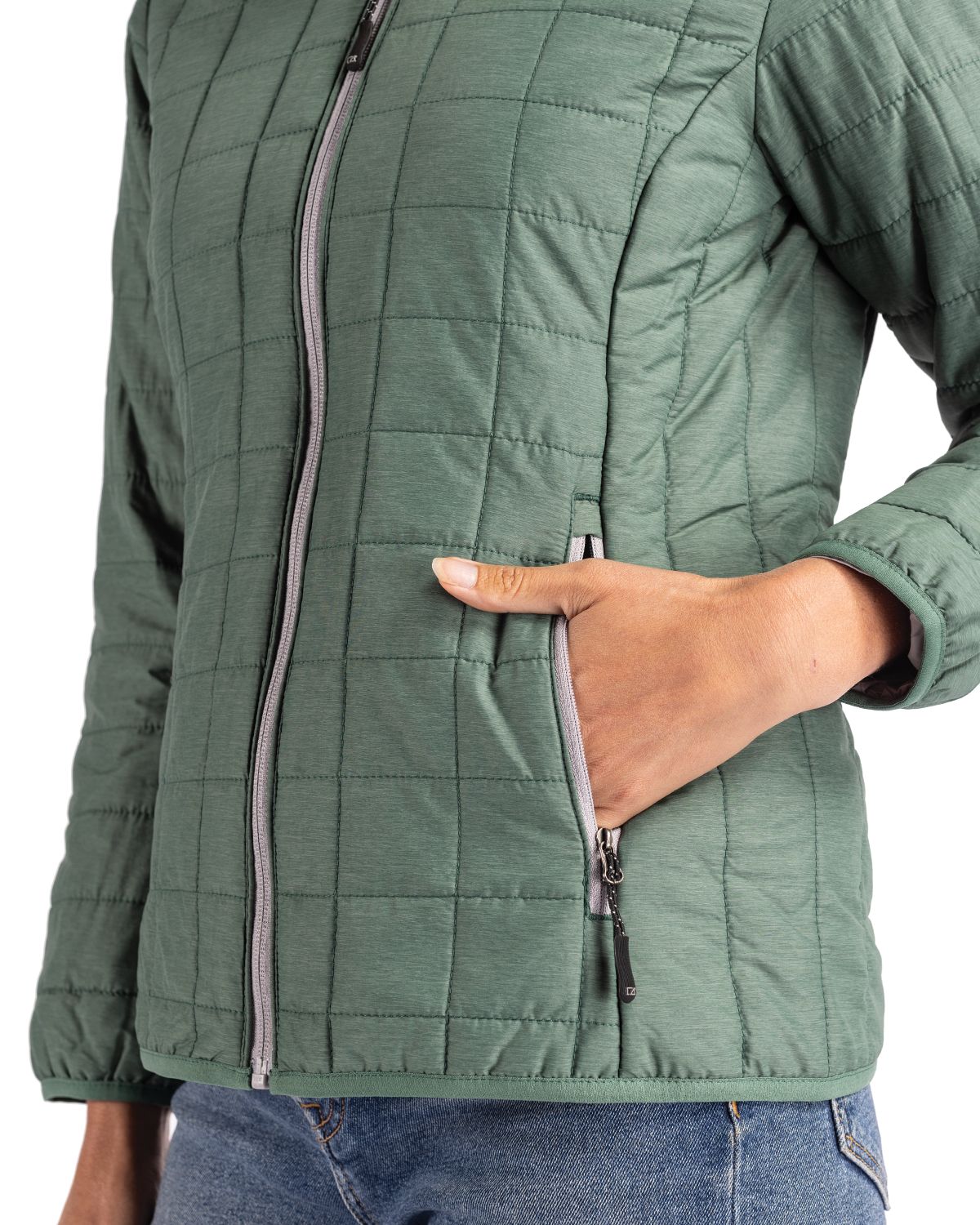 Cutter & Buck Rainier Recycled Insulated Puffer Womens Full Zip Jacket 42