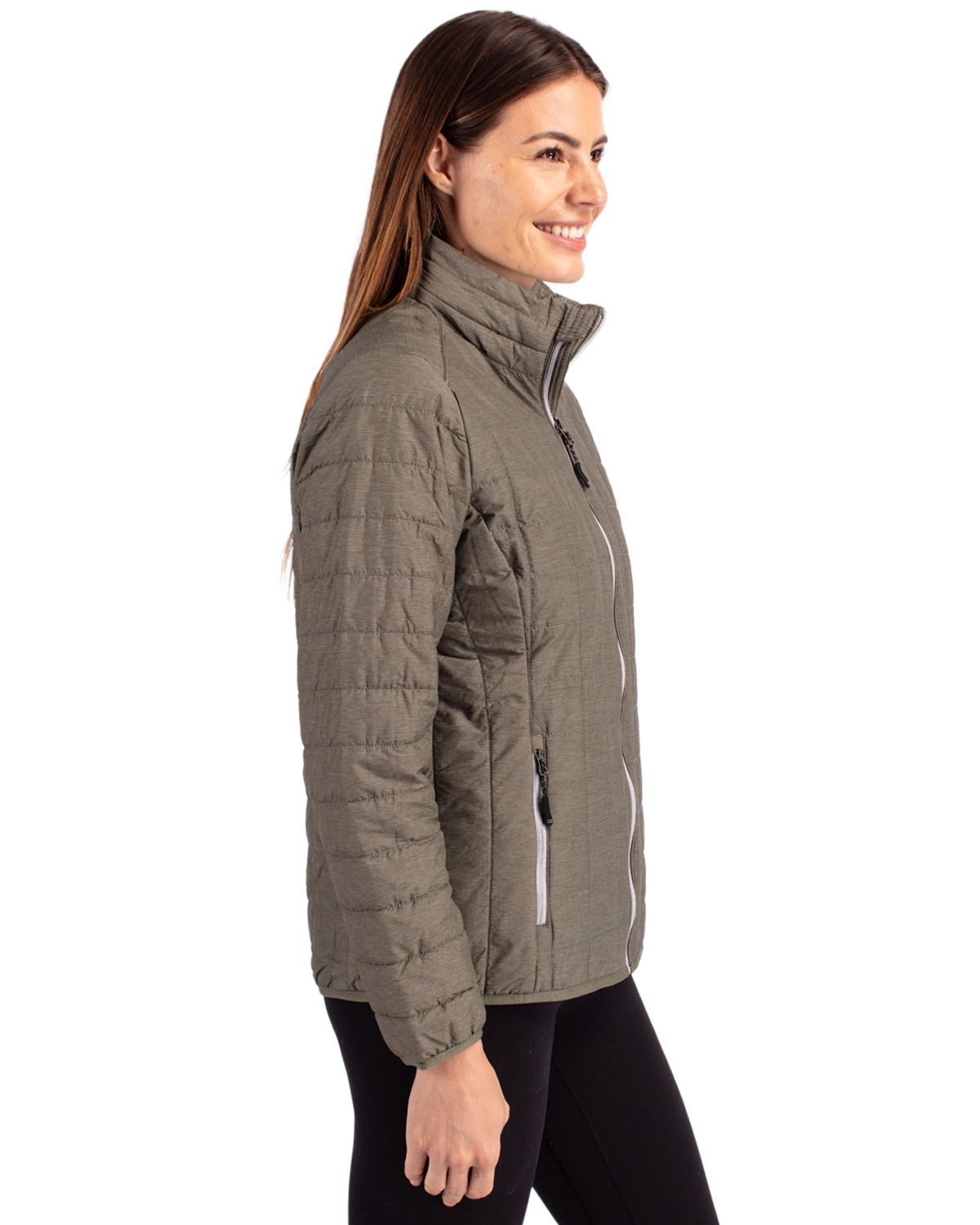 Cutter & Buck Rainier Recycled Insulated Puffer Womens Full Zip Jacket 213