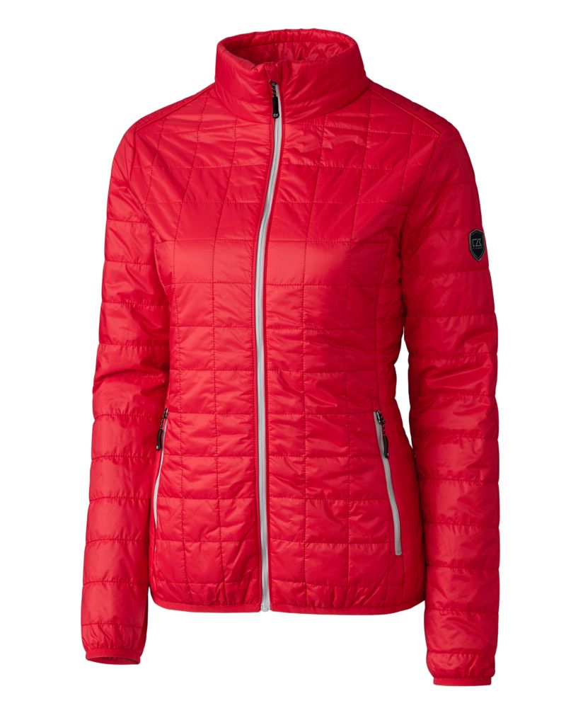 Cutter & Buck Rainier Recycled Insulated Puffer Womens Full Zip Jacket 196