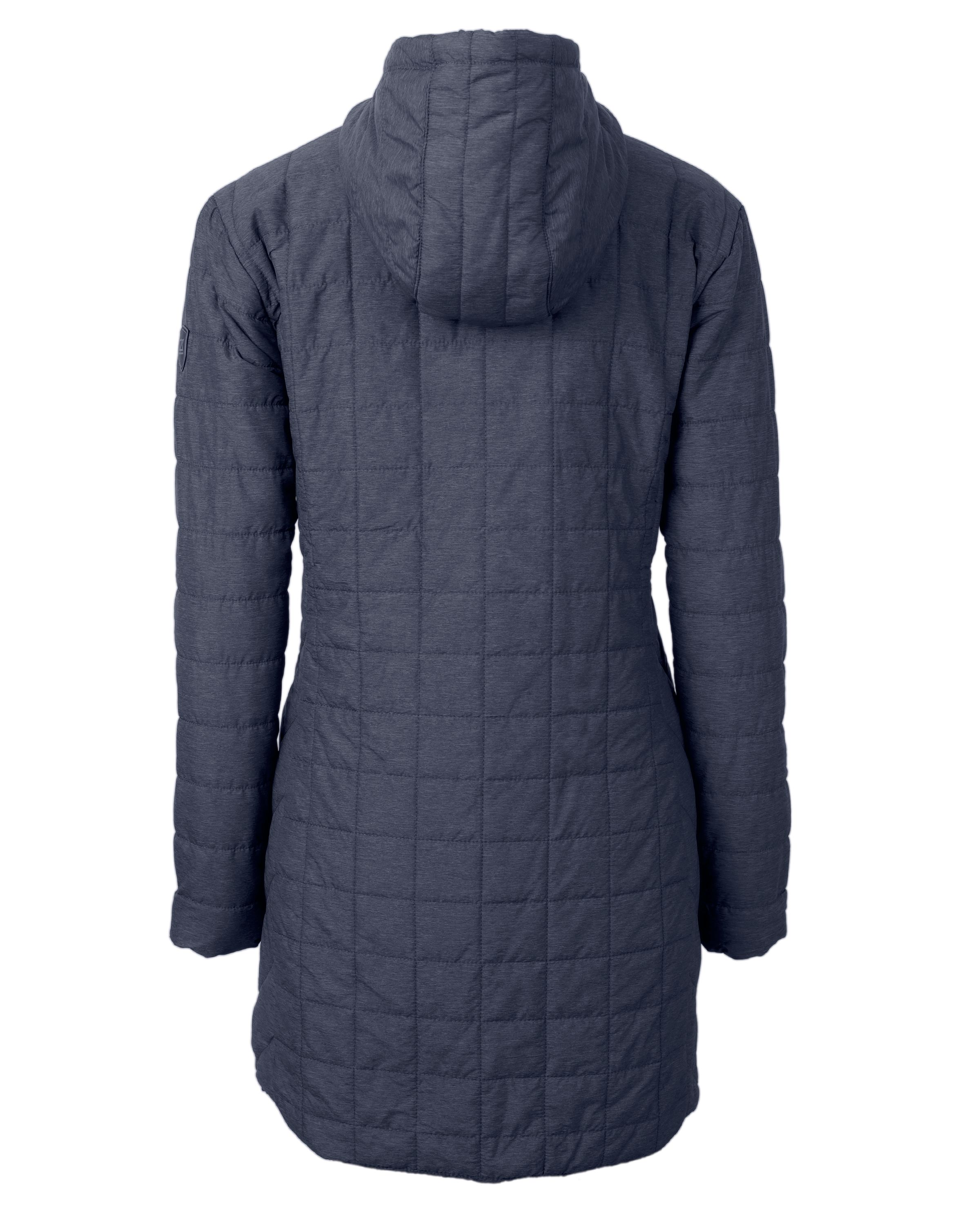 Cutter & Buck Rainier Recycled Insulated Puffer Womens Full Zip Hooded Long Coat 44