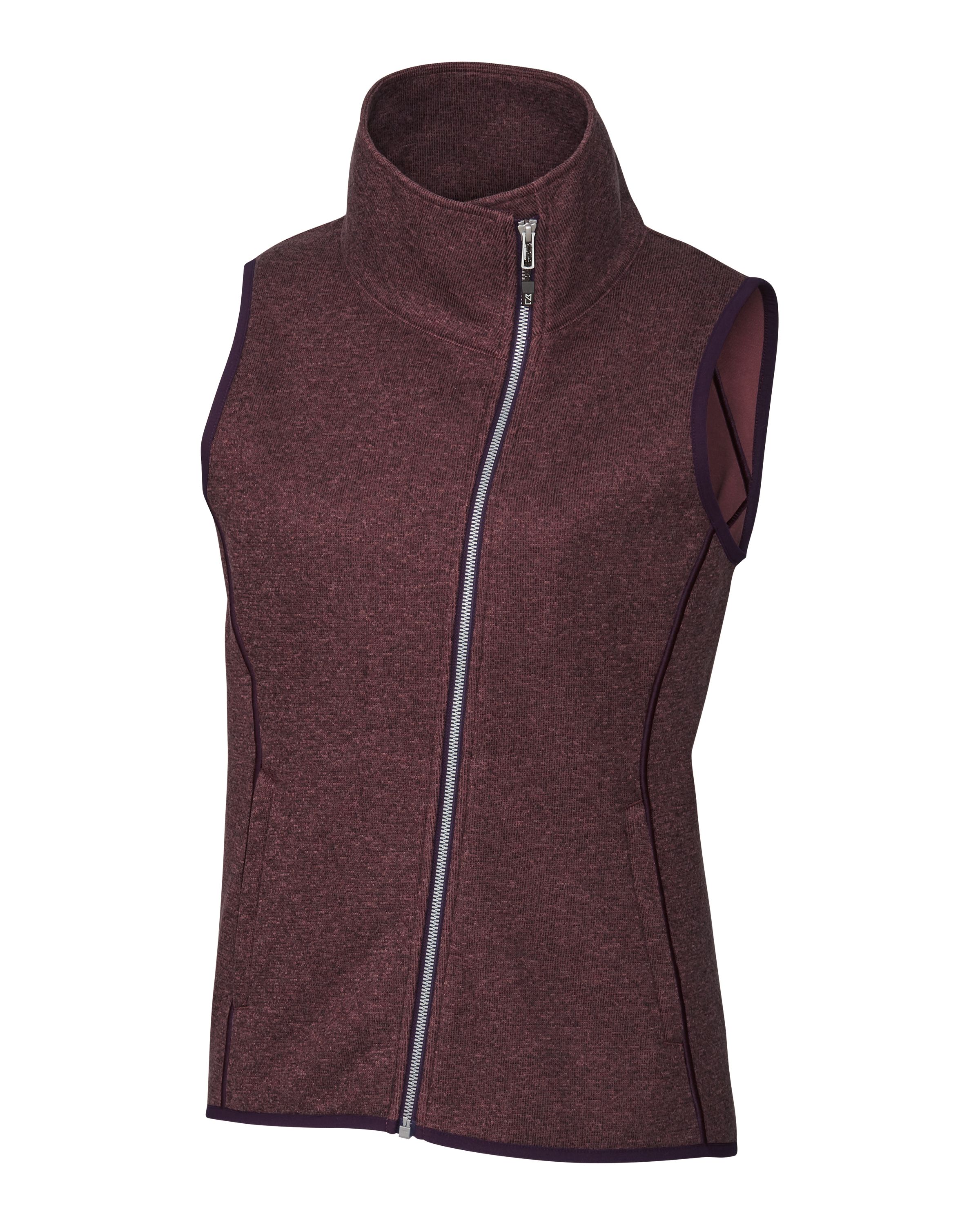 CB Mainsail Sweater-Knit Womens Full Zip Vest-Cutter &#38; Buck