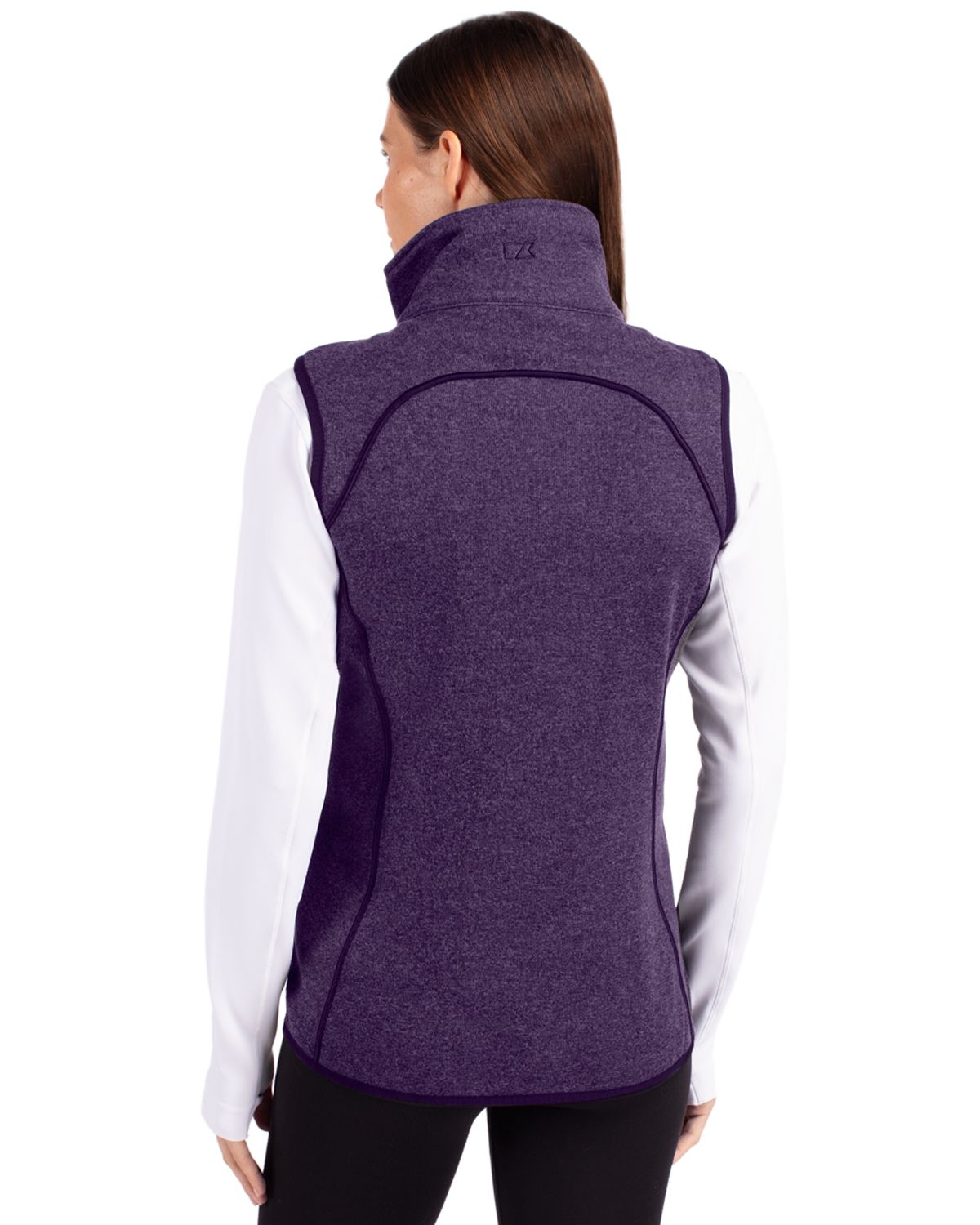 Cutter & Buck Mainsail Sweater-Knit Womens Full Zip Asymmetrical Vest 92