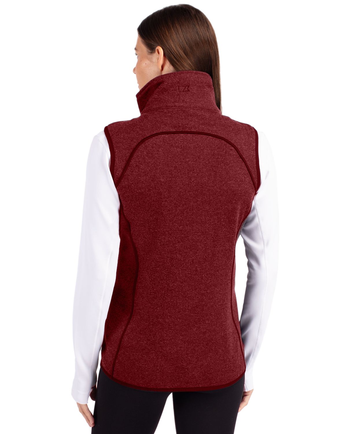Cutter & Buck Mainsail Sweater-Knit Womens Full Zip Asymmetrical Vest 69