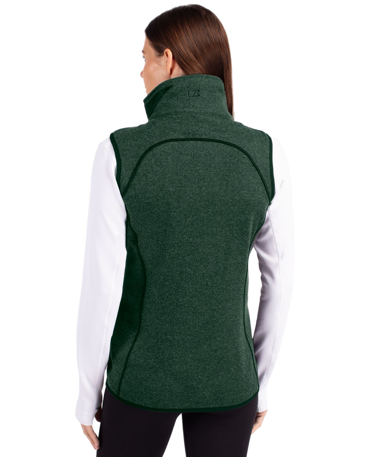 Cutter & Buck Mainsail Sweater-Knit Womens Full Zip Asymmetrical Vest 135