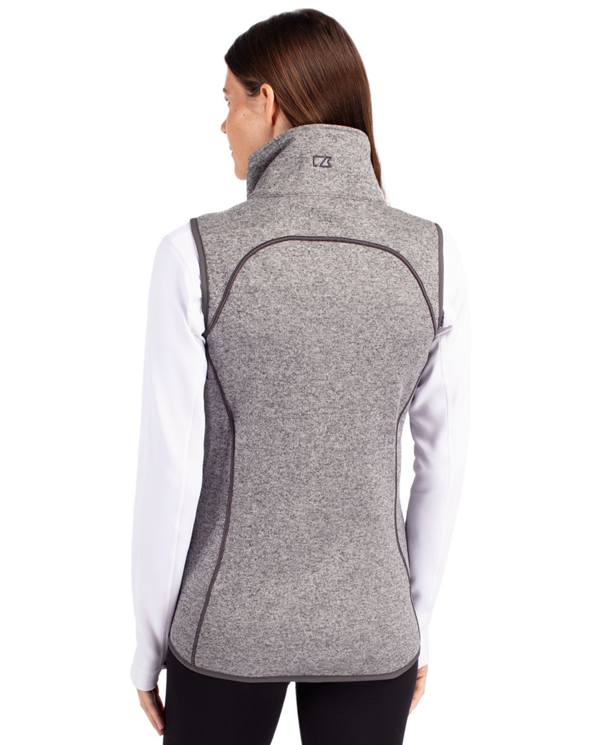 Cutter & Buck Mainsail Sweater-Knit Womens Full Zip Asymmetrical Vest 143