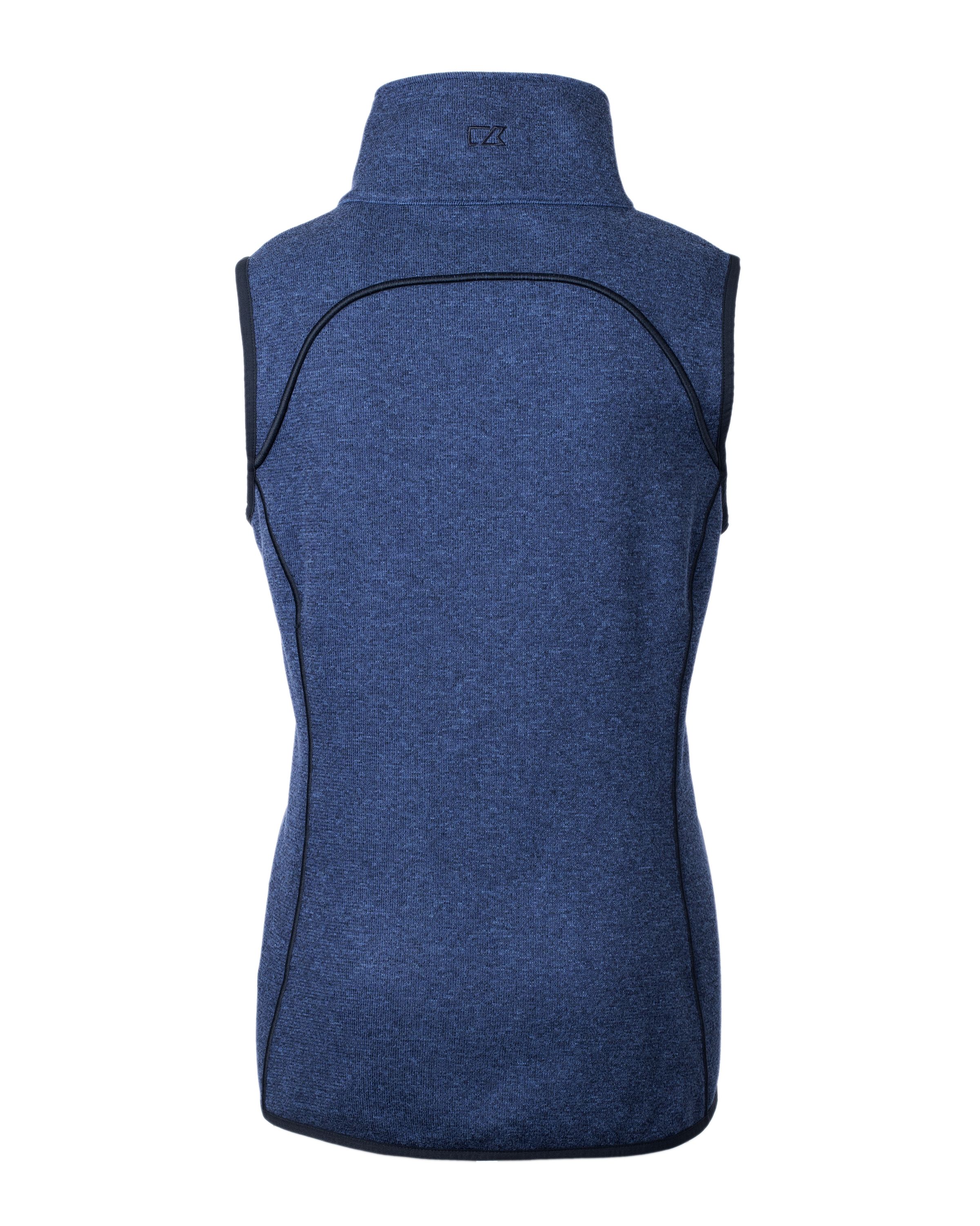 Cutter & Buck Mainsail Sweater-Knit Womens Full Zip Asymmetrical Vest 105