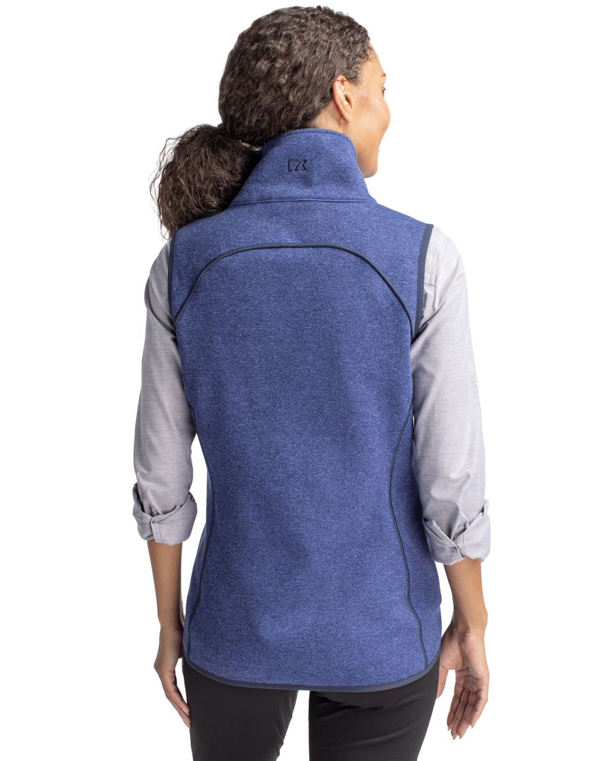 Cutter & Buck Mainsail Sweater-Knit Womens Full Zip Asymmetrical Vest 122