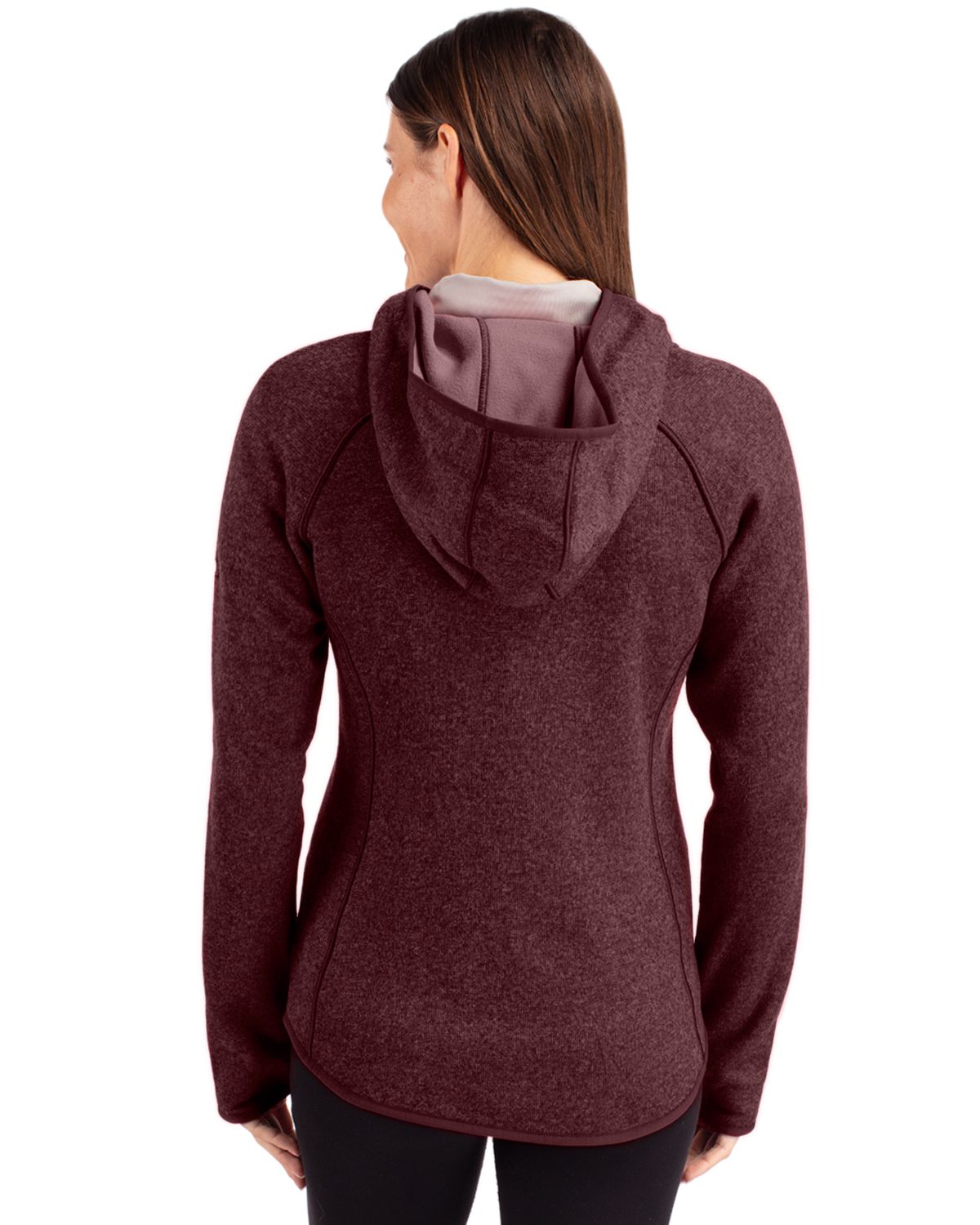 Cutter & Buck Mainsail Sweater-Knit Womens Full Zip Hooded Jacket 21
