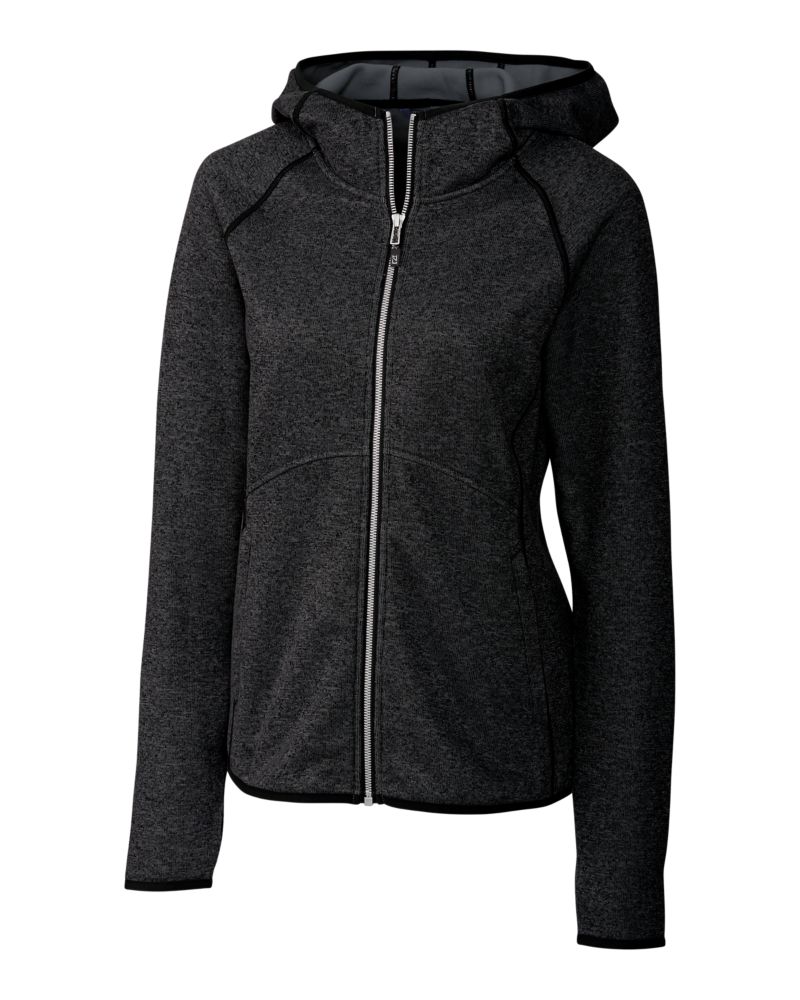 Cutter & Buck Mainsail Sweater-Knit Womens Full Zip Hooded Jacket 116
