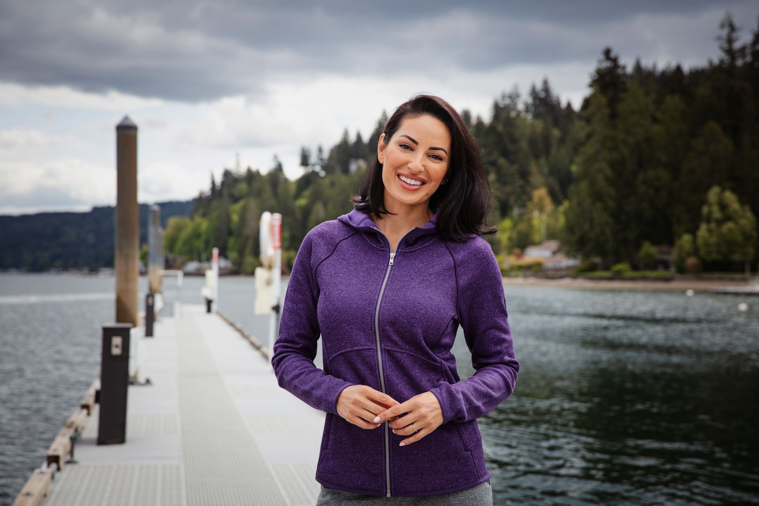 Cutter & Buck Mainsail Sweater-Knit Womens Full Zip Hooded Jacket 84