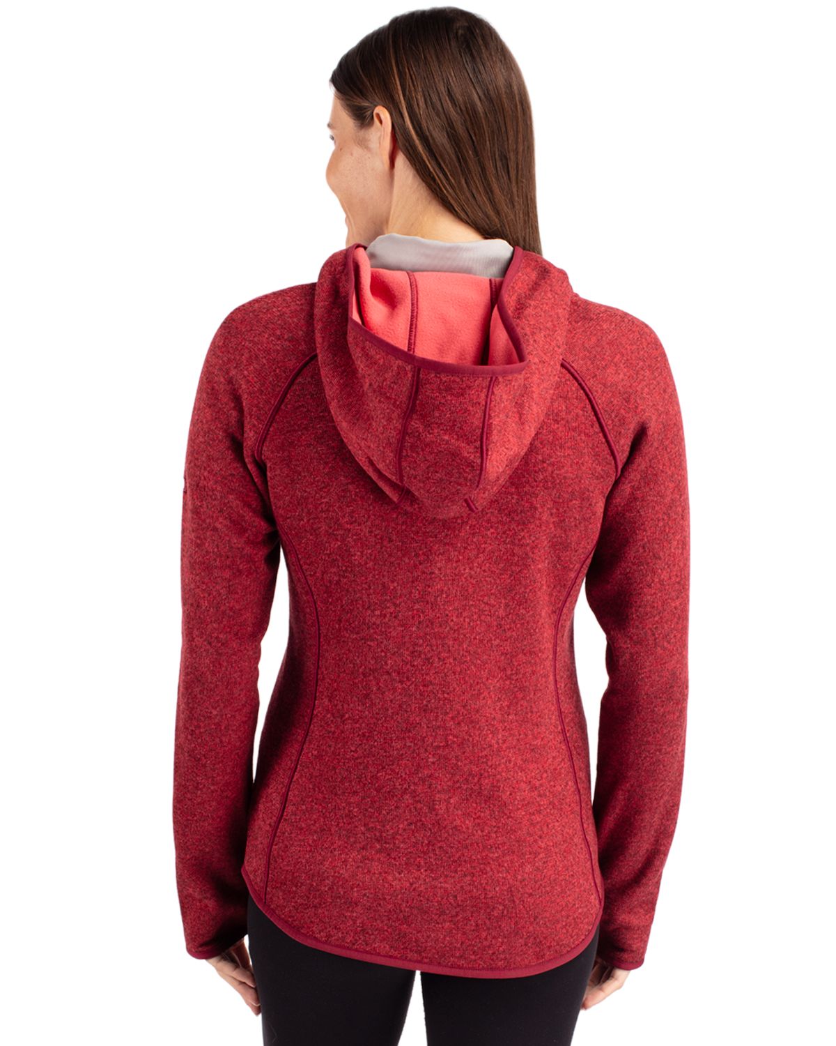 Cutter & Buck Mainsail Sweater-Knit Womens Full Zip Hooded Jacket 117