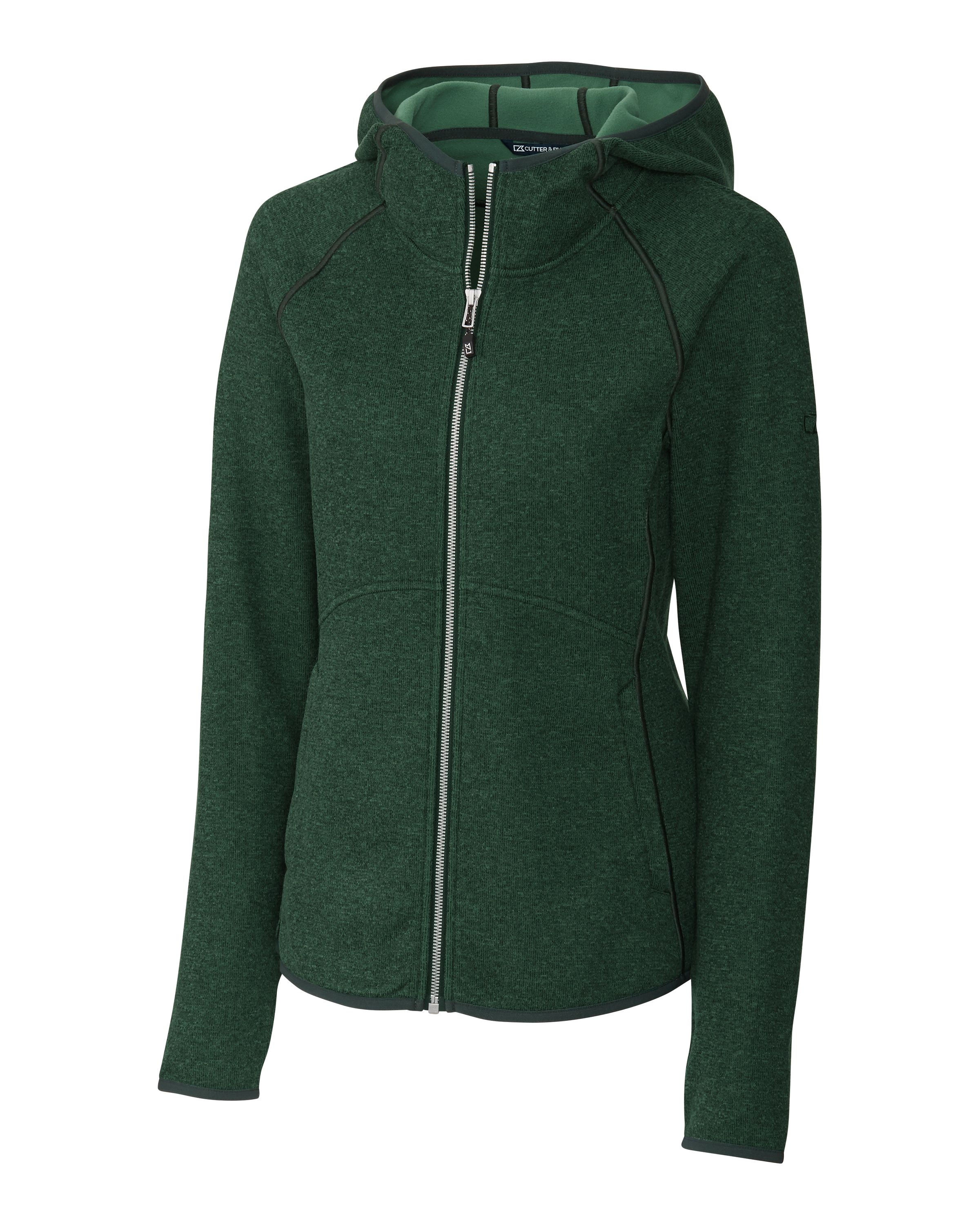 Cutter & Buck Mainsail Sweater-Knit Womens Full Zip Hooded Jacket 2