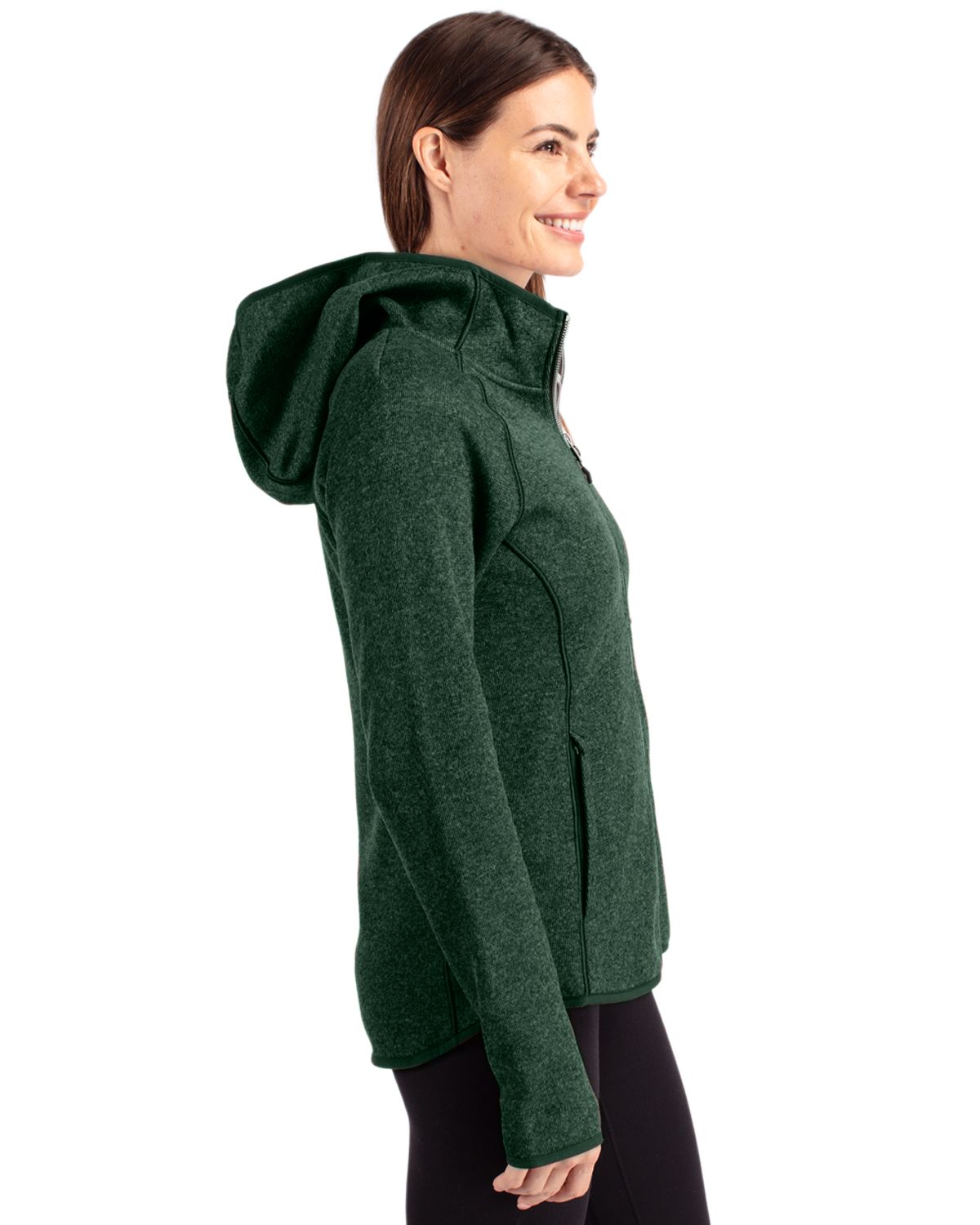 Cutter & Buck Mainsail Sweater-Knit Womens Full Zip Hooded Jacket 6