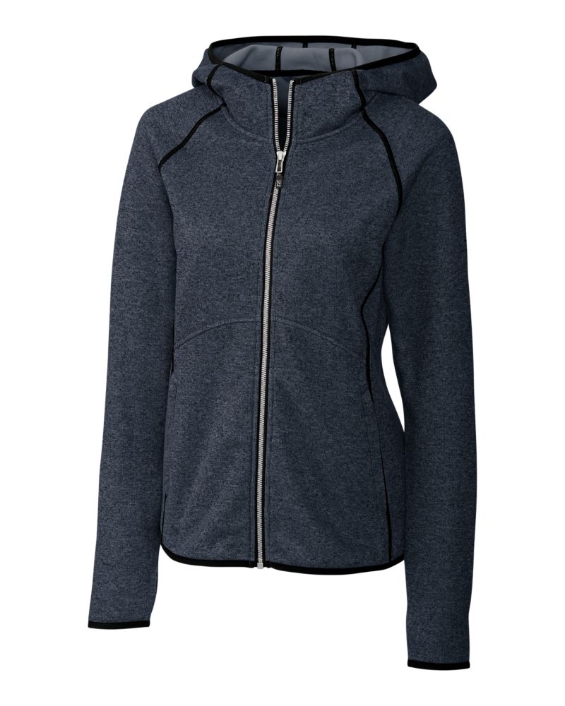 Cutter & Buck Mainsail Sweater-Knit Womens Full Zip Hooded Jacket 120