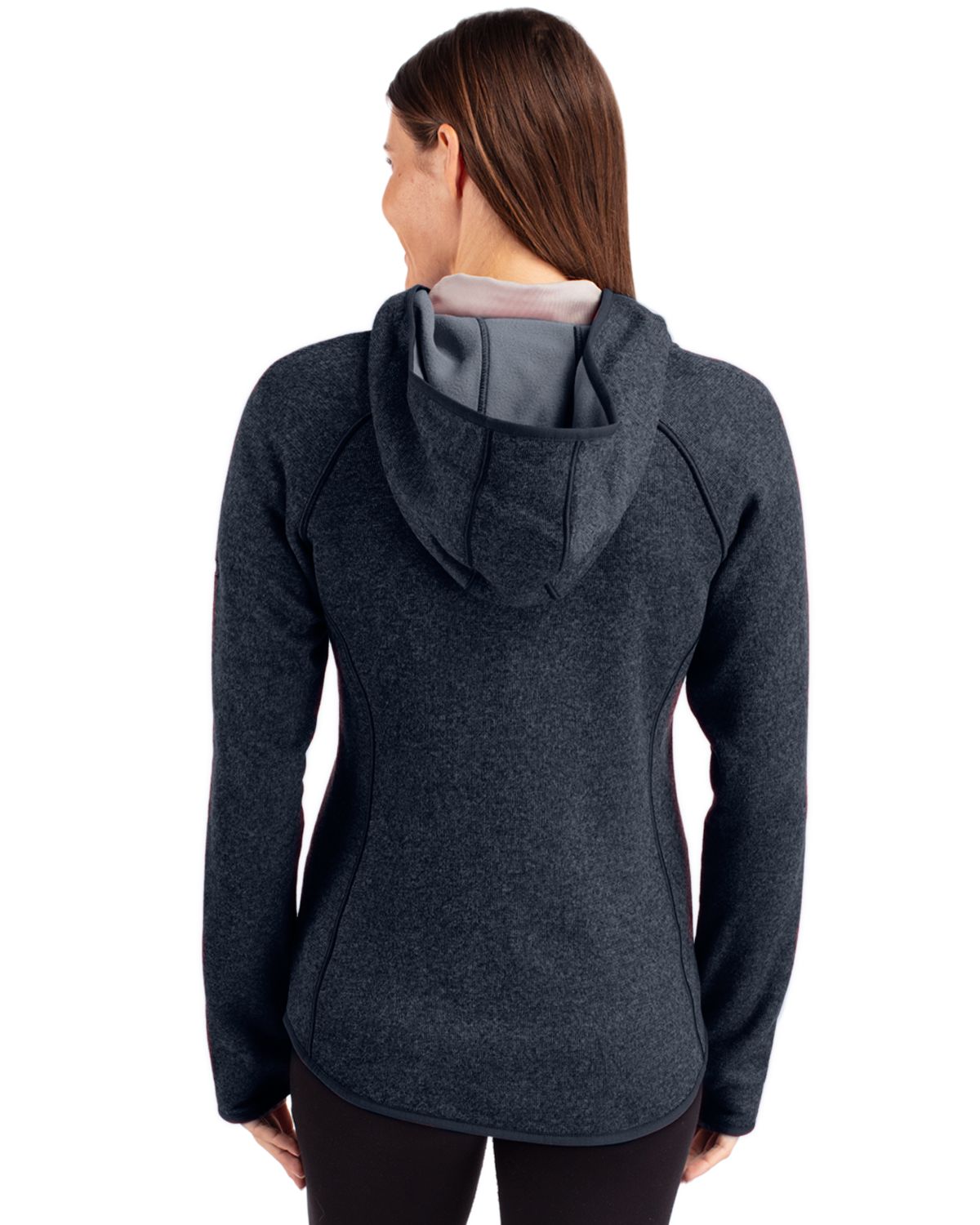 Cutter & Buck Mainsail Sweater-Knit Womens Full Zip Hooded Jacket 15
