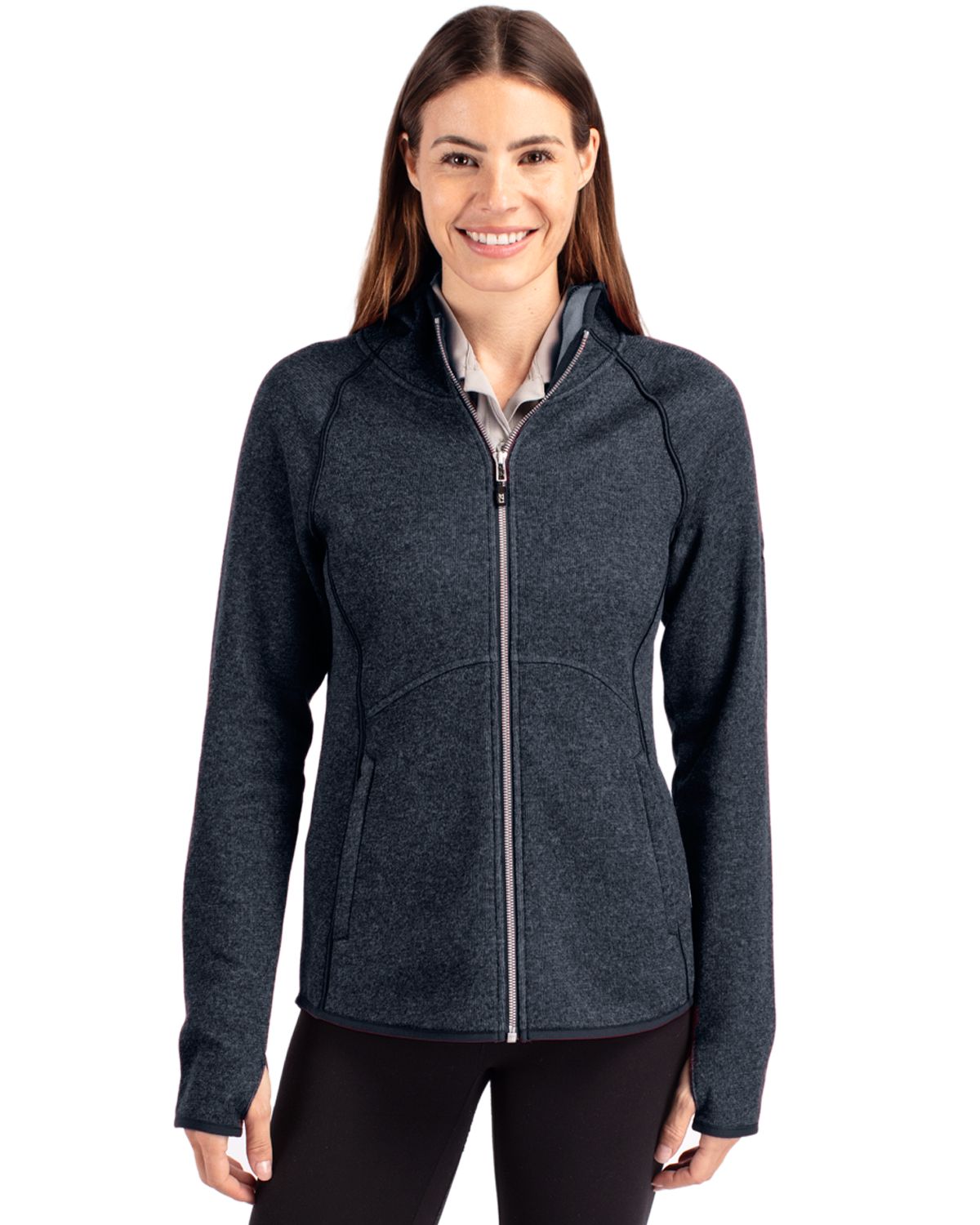 Cutter & Buck Mainsail Sweater-Knit Womens Full Zip Hooded Jacket 3