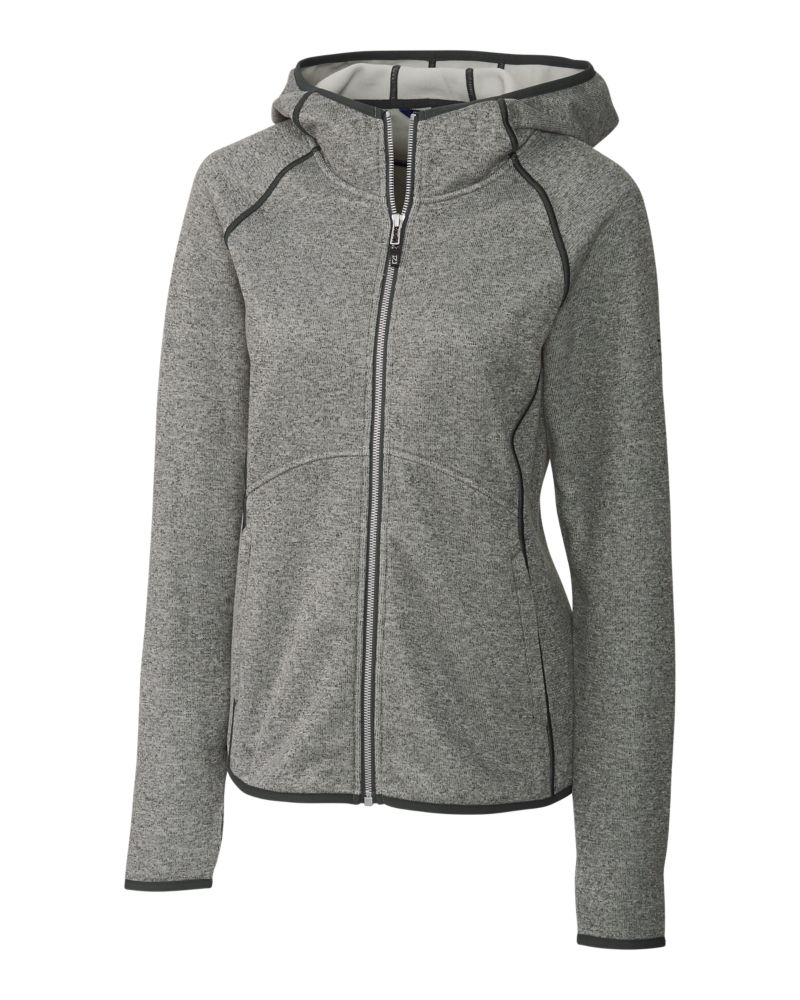 Cutter & Buck Mainsail Sweater-Knit Womens Full Zip Hooded Jacket 13
