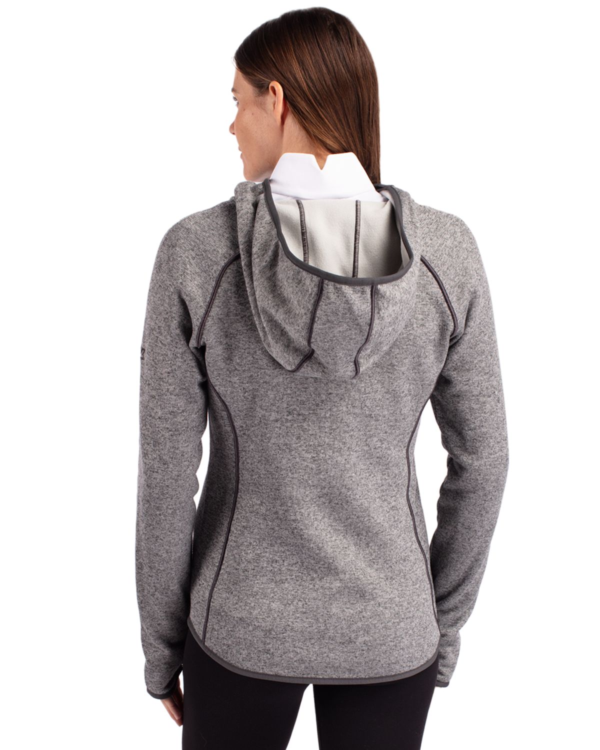 Cutter & Buck Mainsail Sweater-Knit Womens Full Zip Hooded Jacket 76