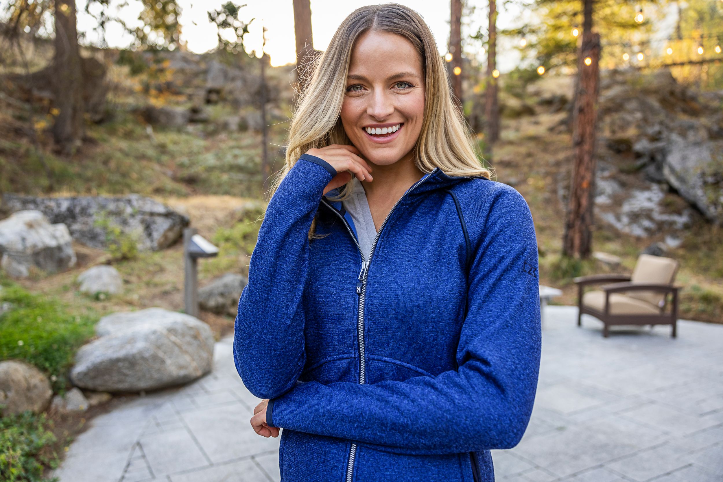 Cutter & Buck Mainsail Sweater-Knit Womens Full Zip Hooded Jacket