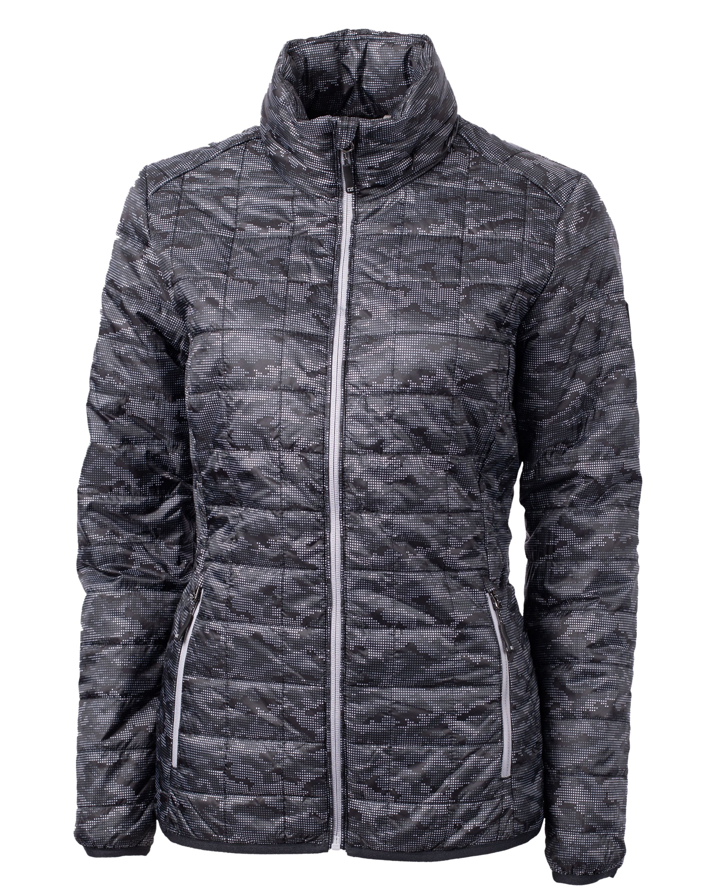 CB Rainier PrimaLoft&#174; Womens Eco Insulated Full Zip Printed Puffer Jacket-Cutter &#38; Buck
