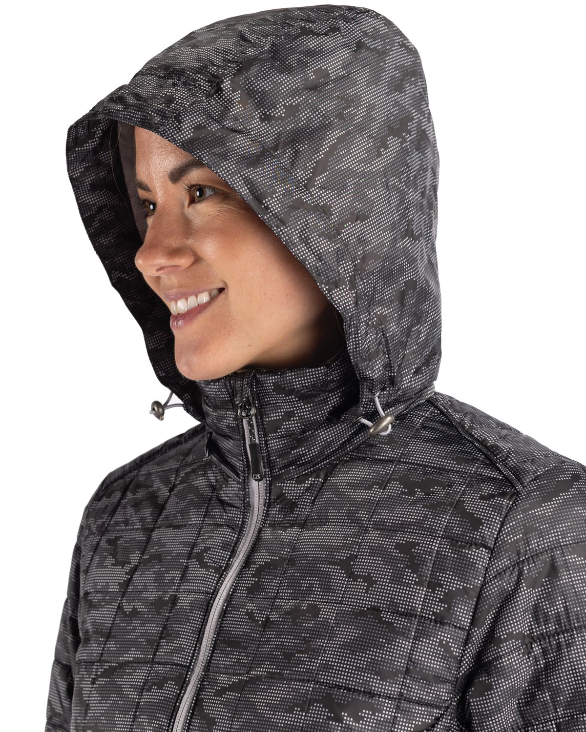 Cutter & Buck Rainier Recycled Insulated Printed Puffer Womens Full Zip Jacket 9