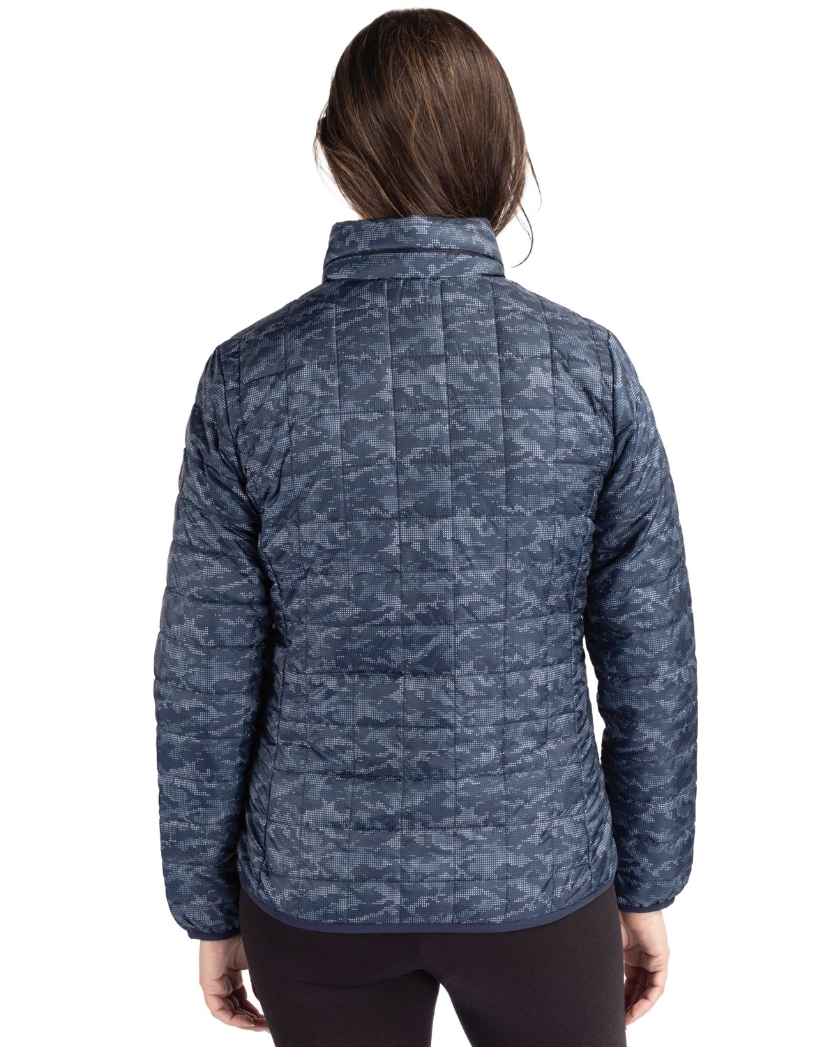 Cutter & Buck Rainier Recycled Insulated Printed Puffer Womens Full Zip Jacket 52