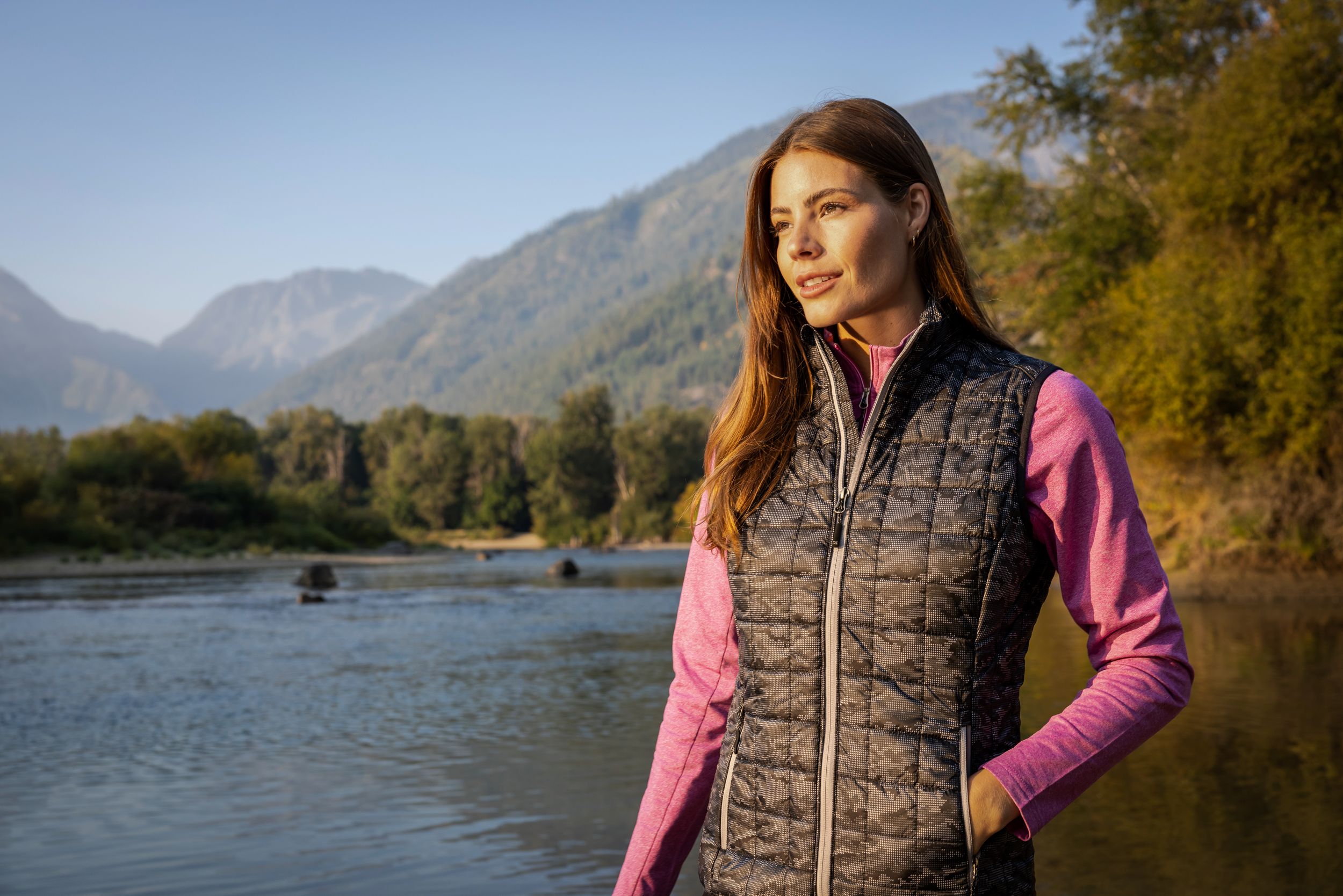 Cutter & Buck Rainier Recycled Insulated Printed Puffer Womens Full Zip Vest
