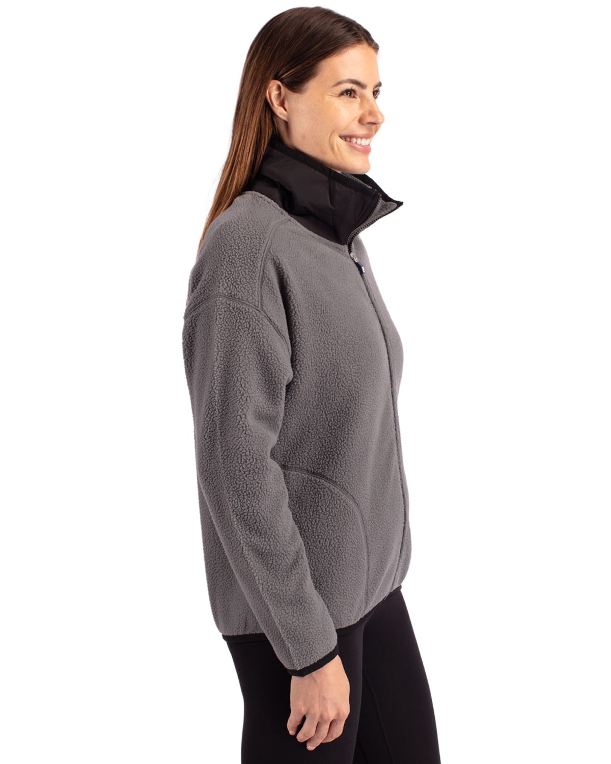 Cutter & Buck Cascade Epic Comfort Recycled Sherpa Fleece Womens Full Zip Jacket 121