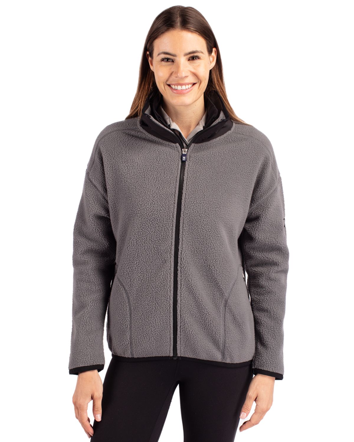 Cutter & Buck Cascade Epic Comfort Recycled Sherpa Fleece Womens Full Zip Jacket 82