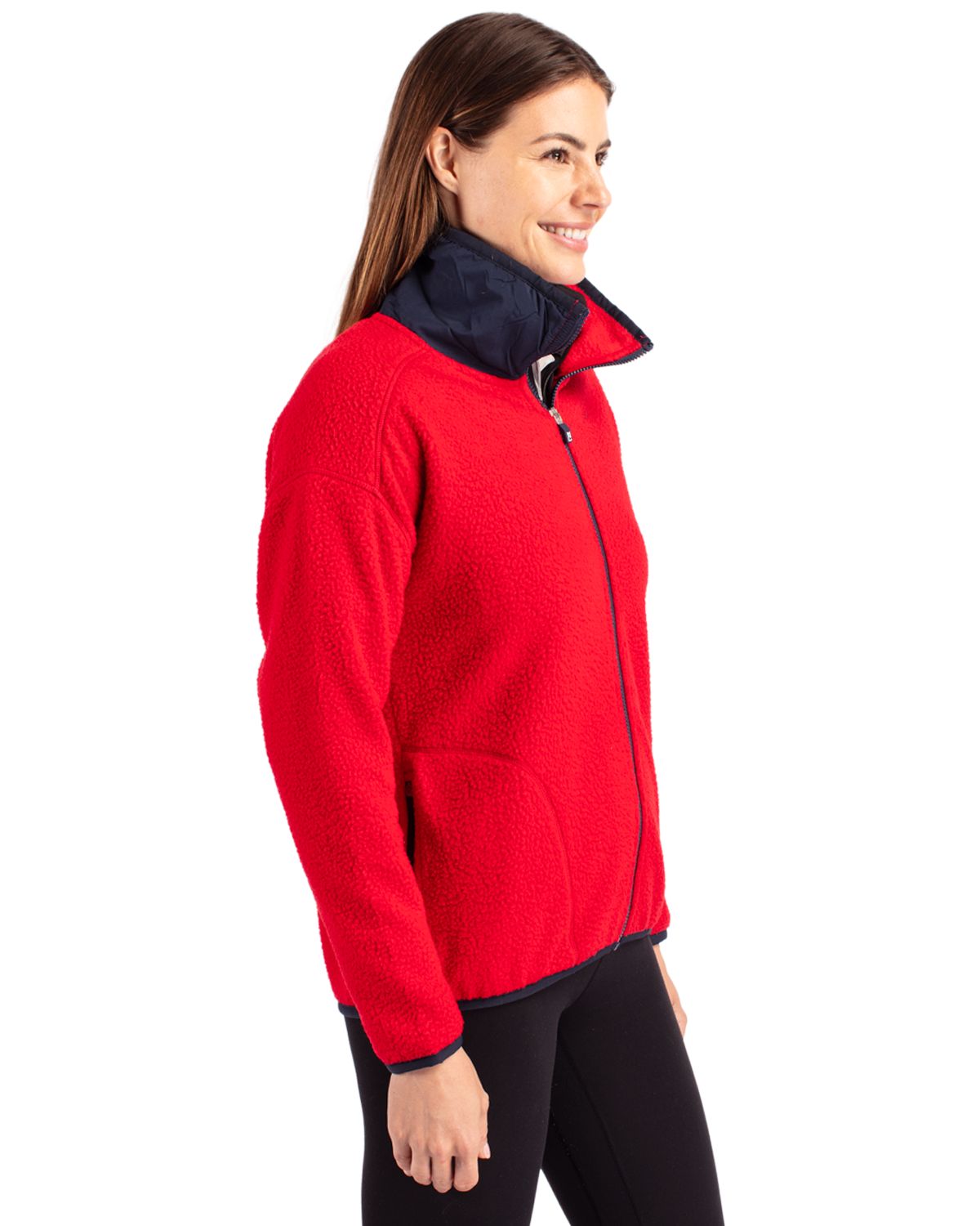 Cutter & Buck Cascade Epic Comfort Recycled Sherpa Fleece Womens Full Zip Jacket 112