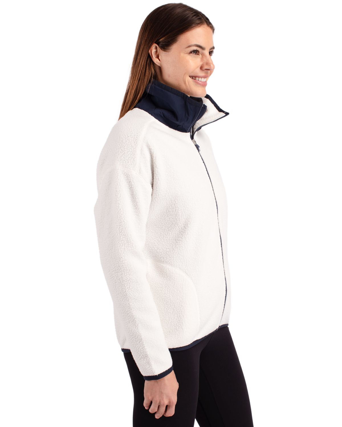 Cutter & Buck Cascade Epic Comfort Recycled Sherpa Fleece Womens Full Zip Jacket 17
