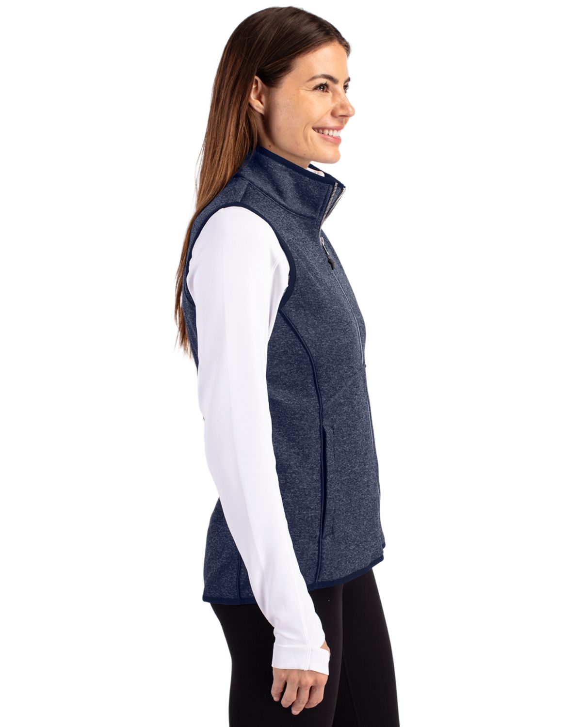 Cutter & Buck Mainsail Sweater-Knit Womens Full Zip Vest 59