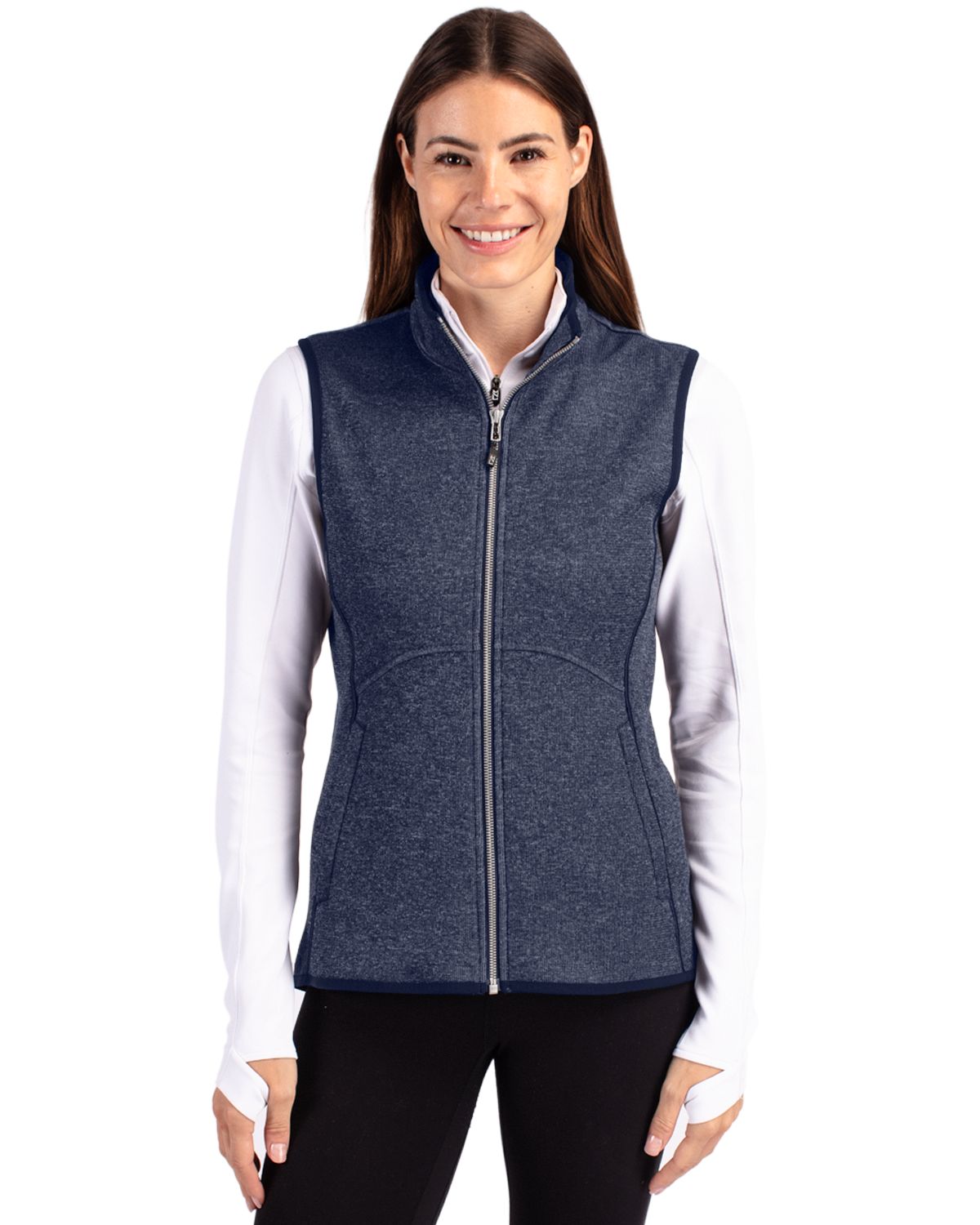 Cutter & Buck Mainsail Sweater-Knit Womens Full Zip Vest 55
