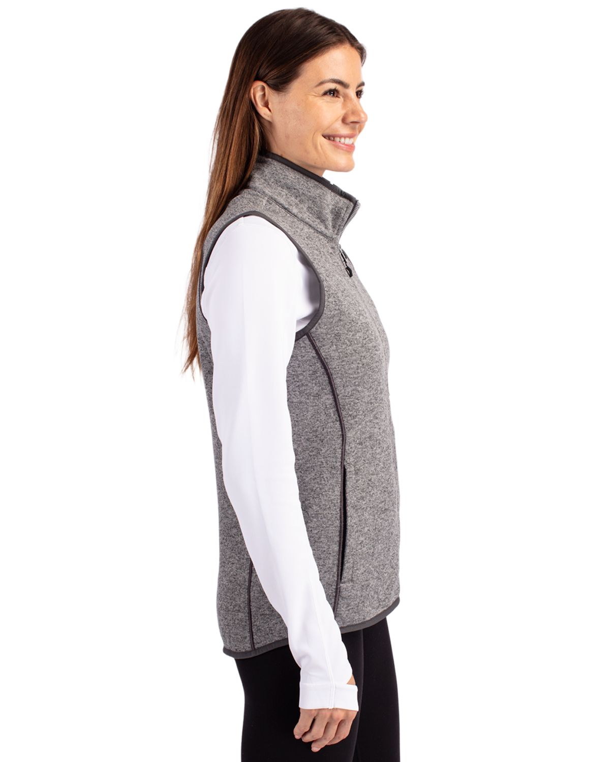 Cutter & Buck Mainsail Sweater-Knit Womens Full Zip Vest 47