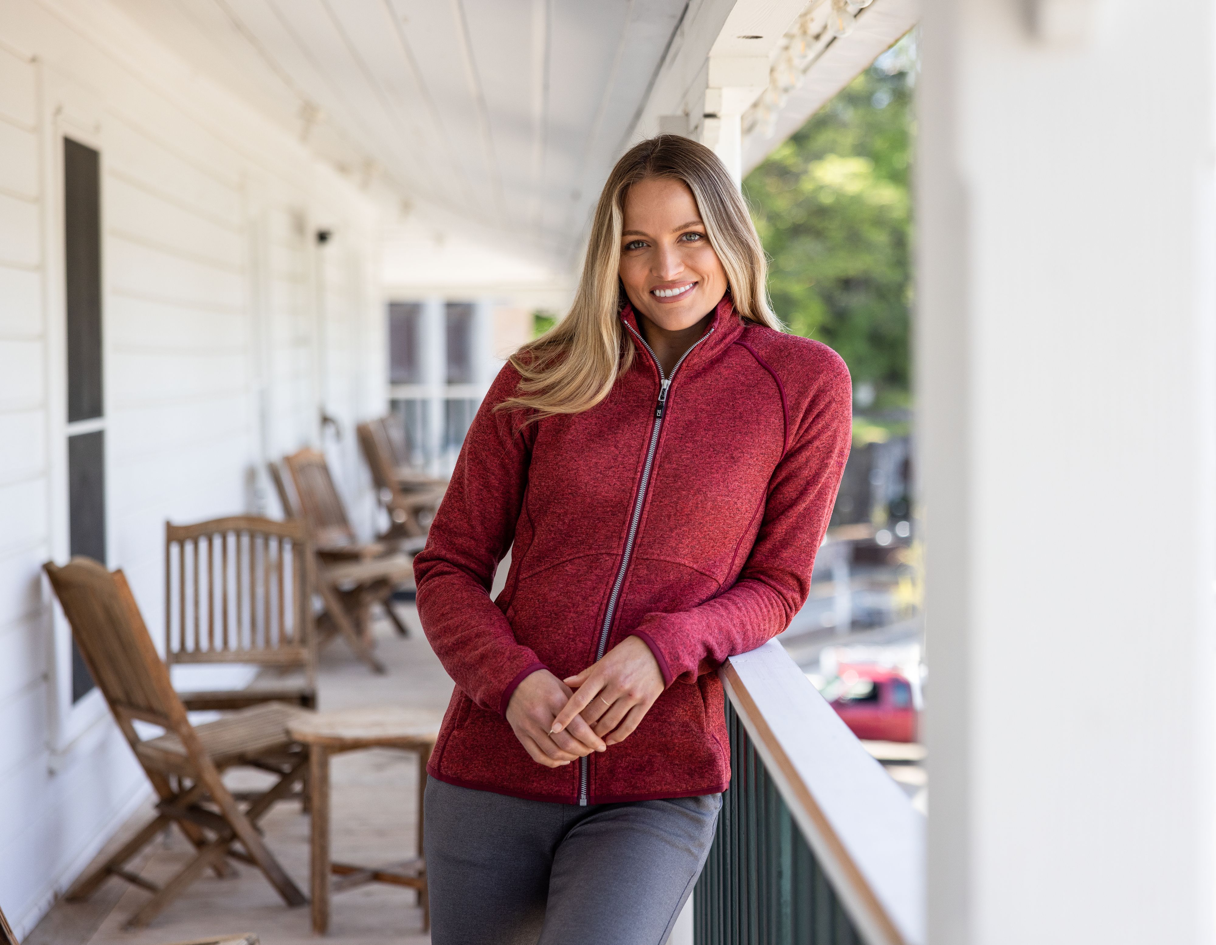 Cutter & Buck Mainsail Sweater-Knit Womens Full Zip Jacket 61