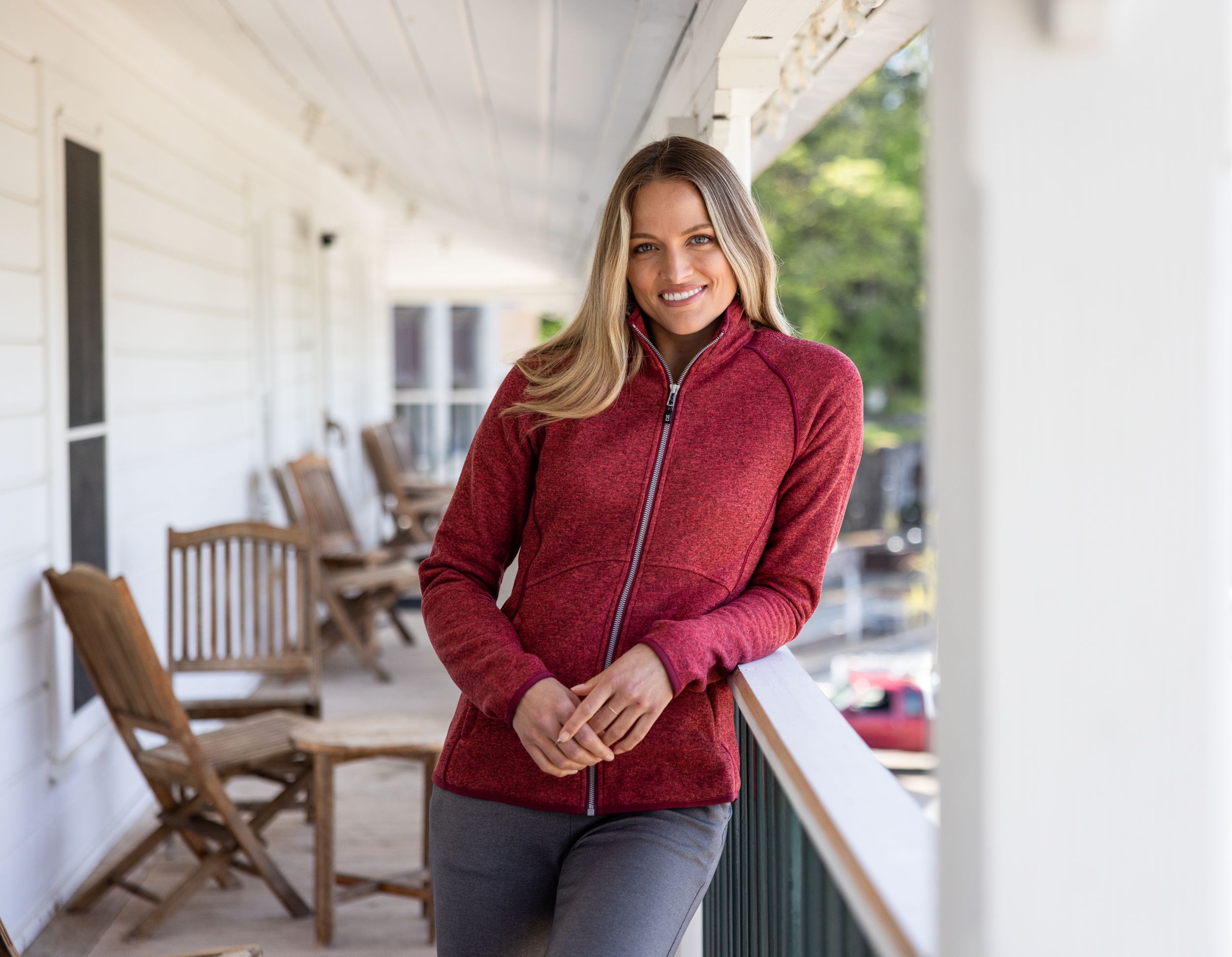 Cutter & Buck Mainsail Sweater-Knit Womens Full Zip Jacket