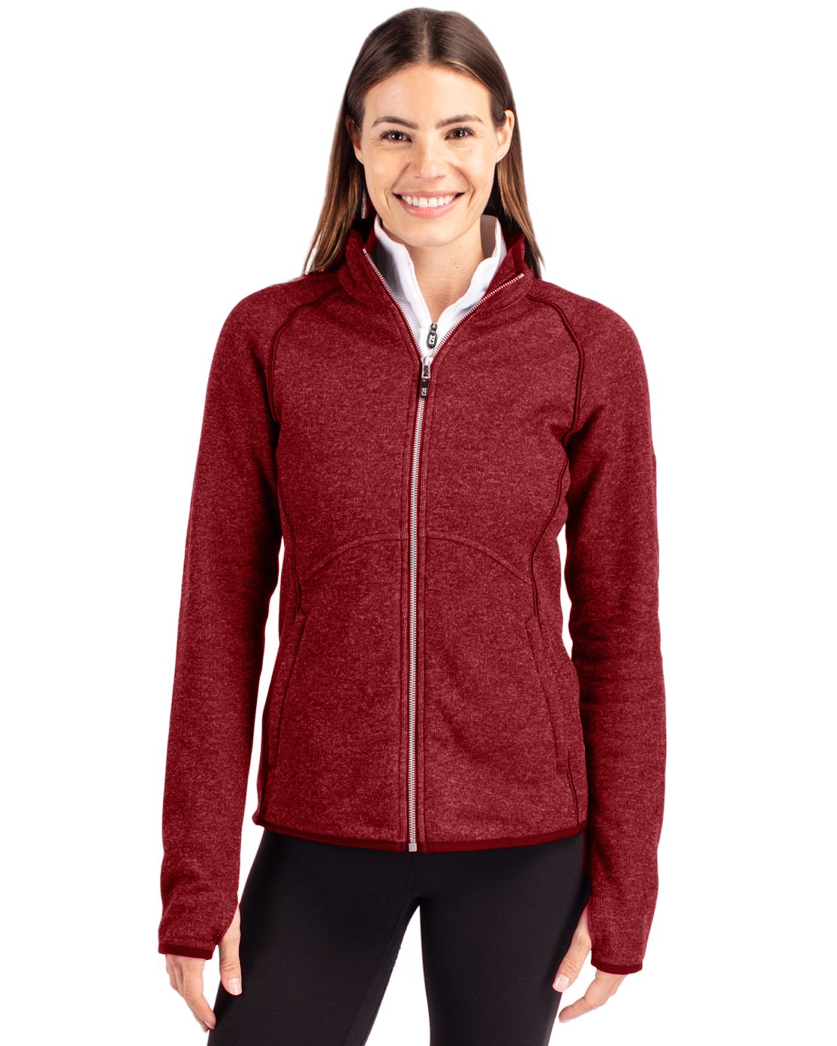 Cutter & Buck Mainsail Sweater-Knit Womens Full Zip Jacket 67