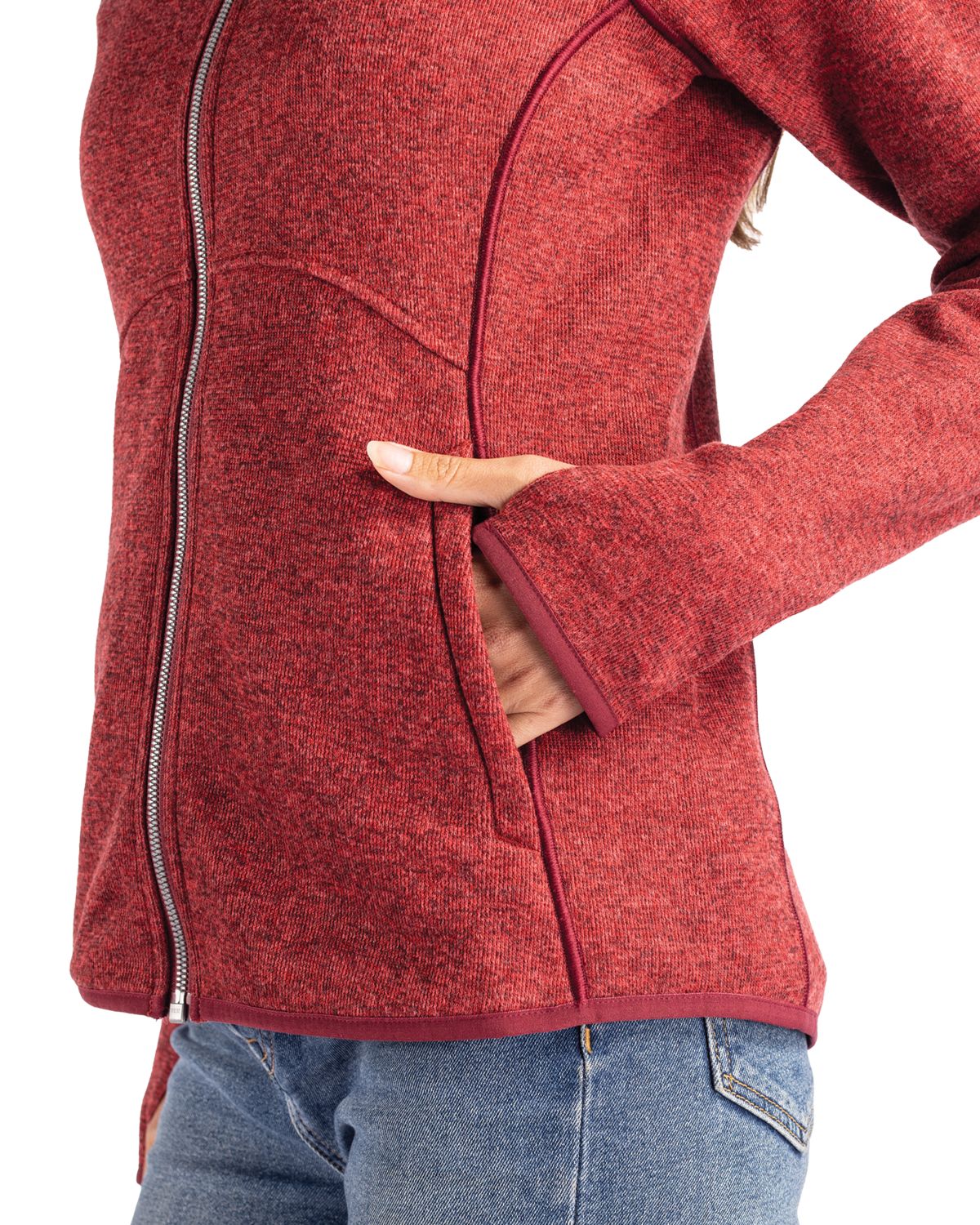 Cutter & Buck Mainsail Sweater-Knit Womens Full Zip Jacket 60